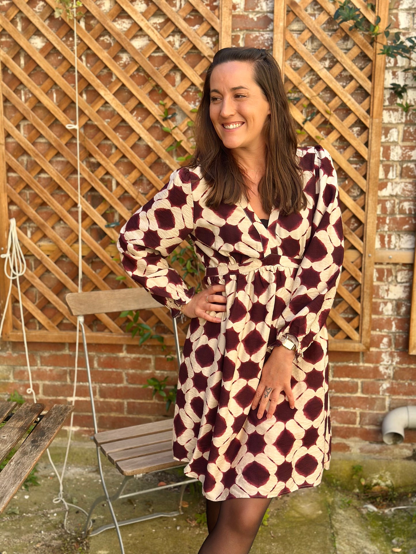 Robe imprimée bordeaux