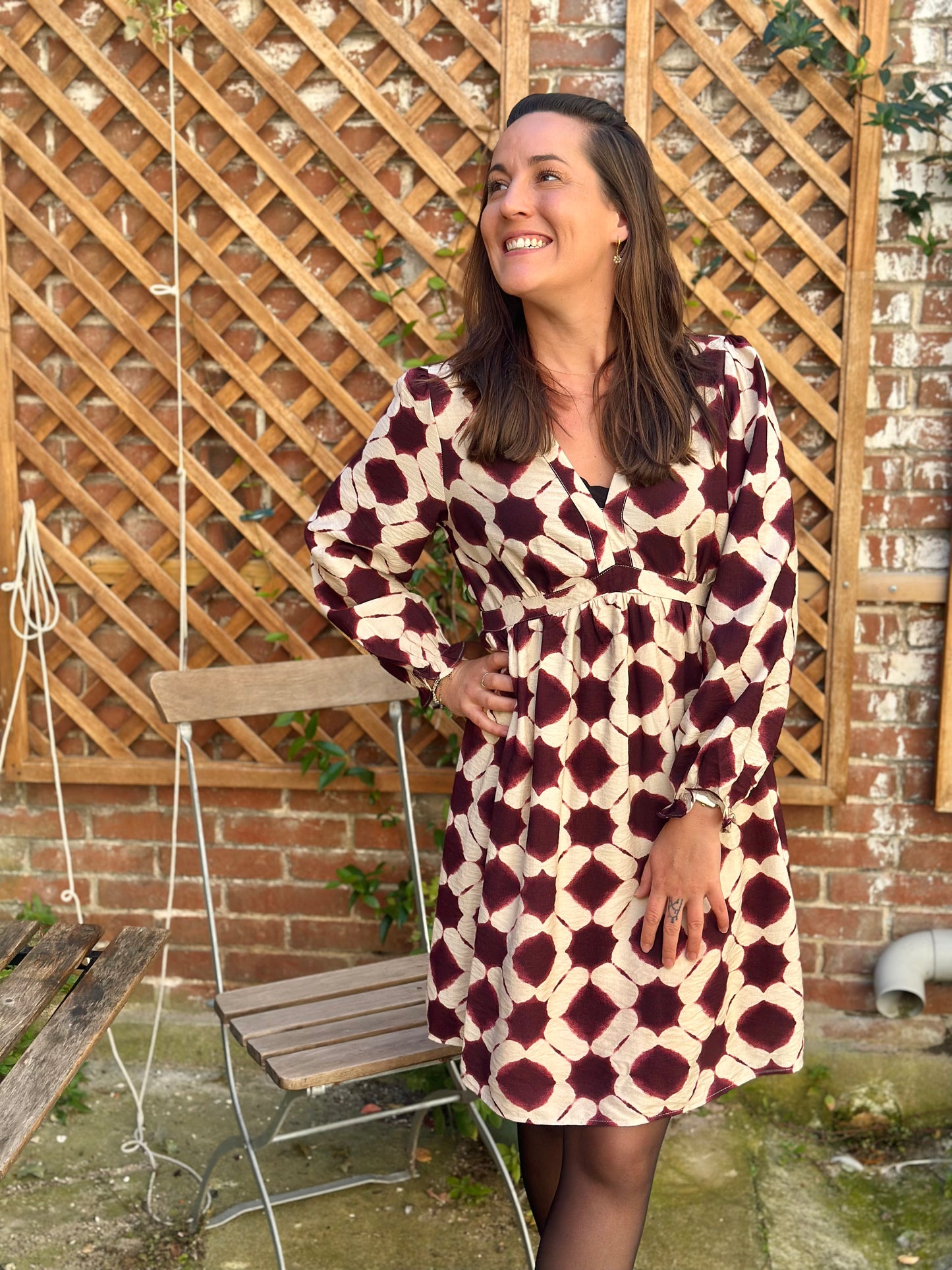 Robe imprimée bordeaux