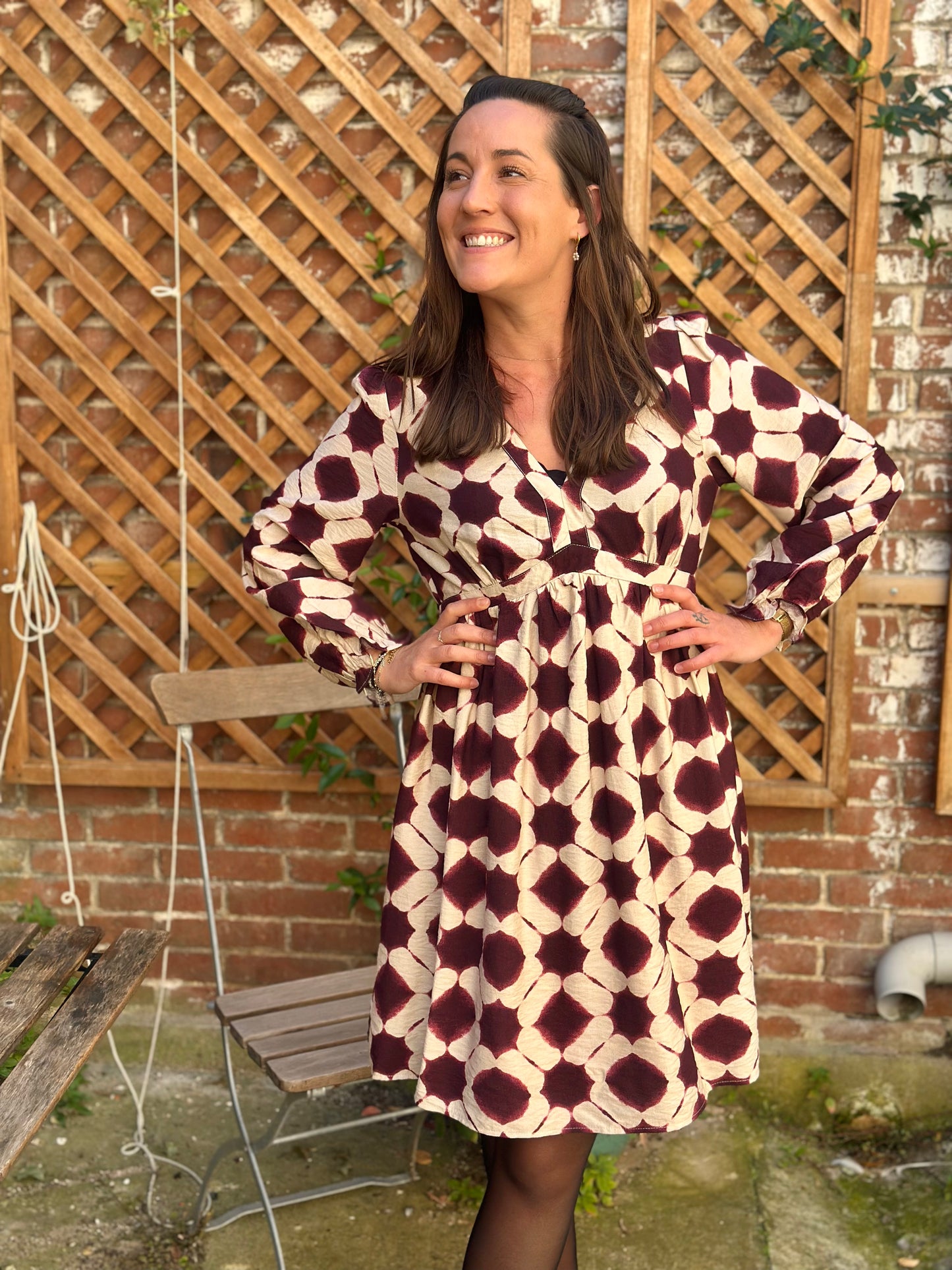 Robe imprimée bordeaux