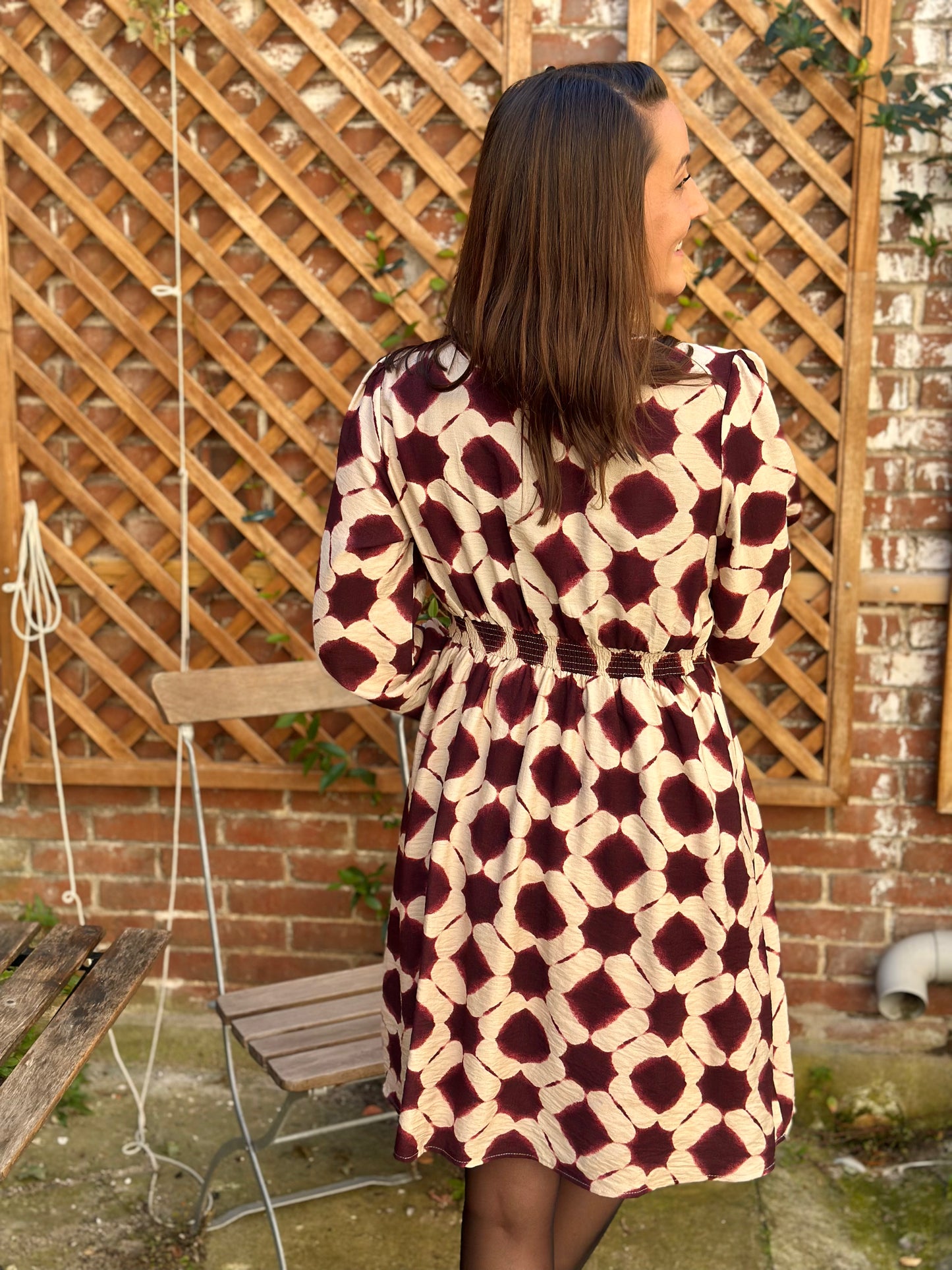 Robe imprimée bordeaux