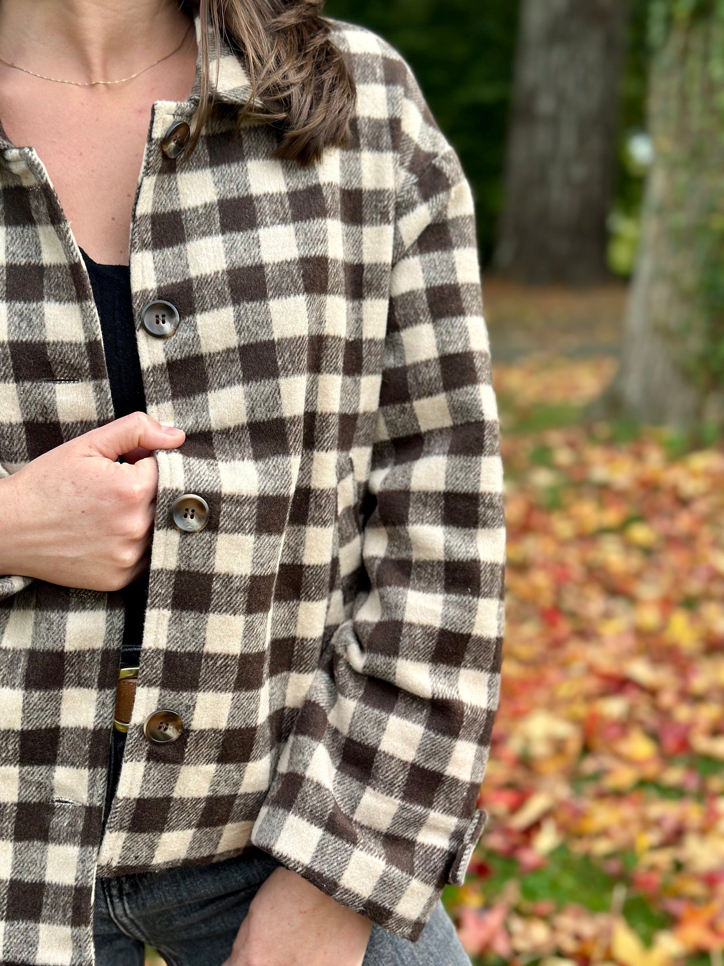 Veste à carreaux lainage