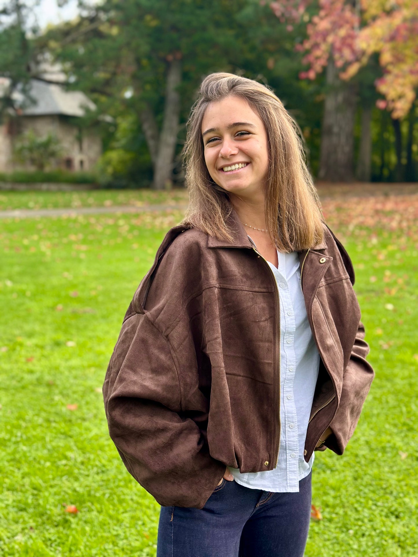Veste suédine Marron