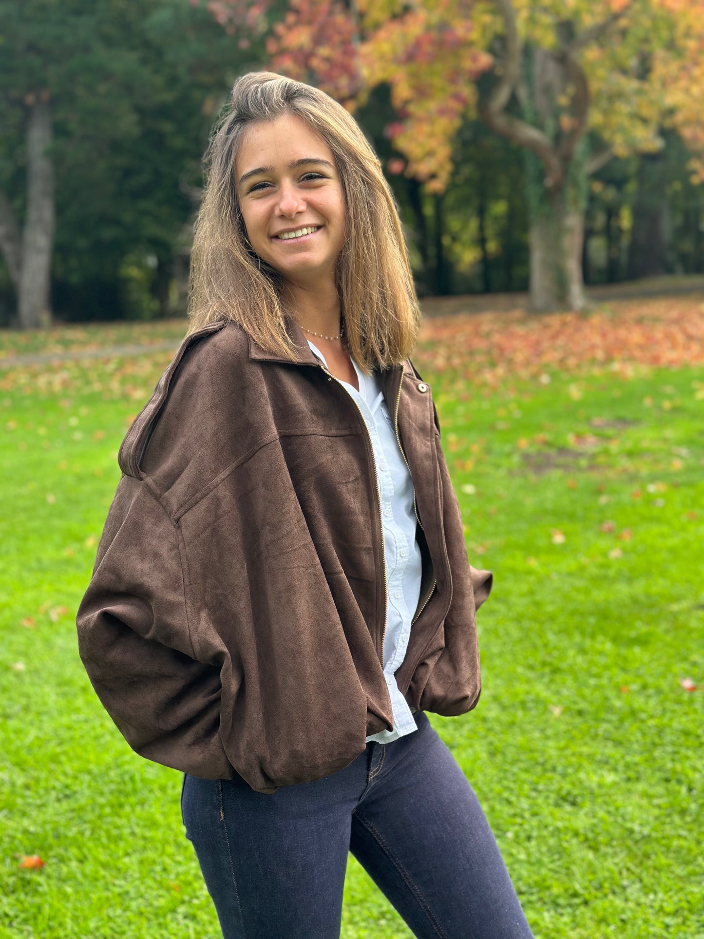 Veste suédine Marron