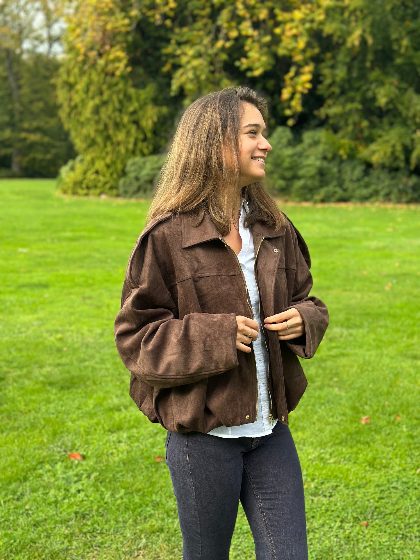 Veste suédine Marron