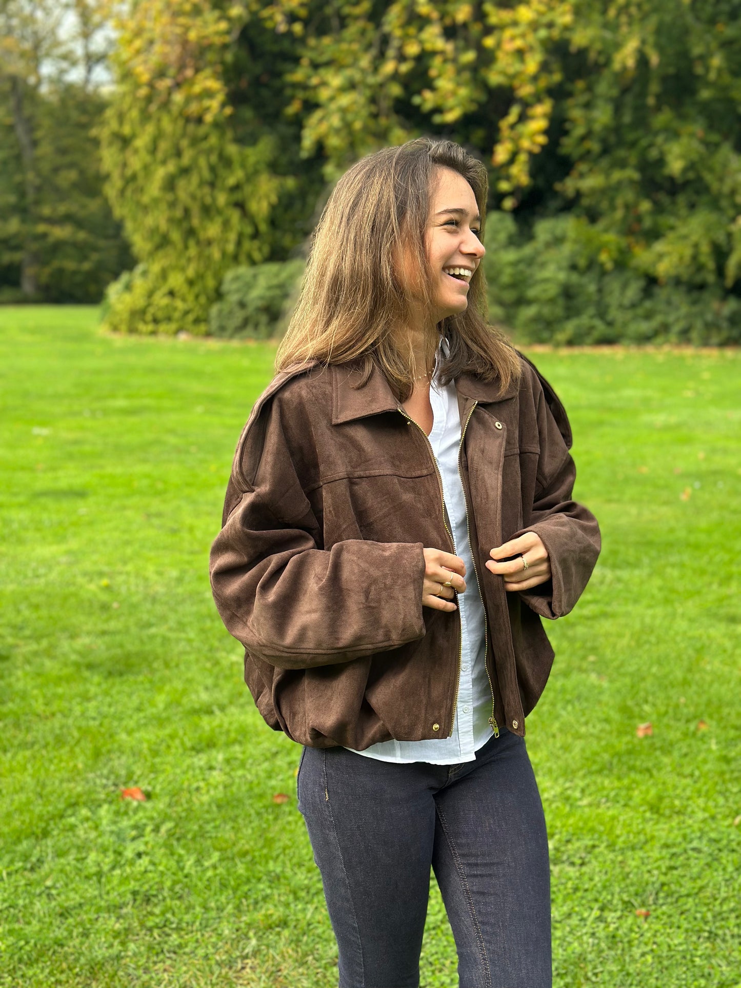 Veste suédine Marron