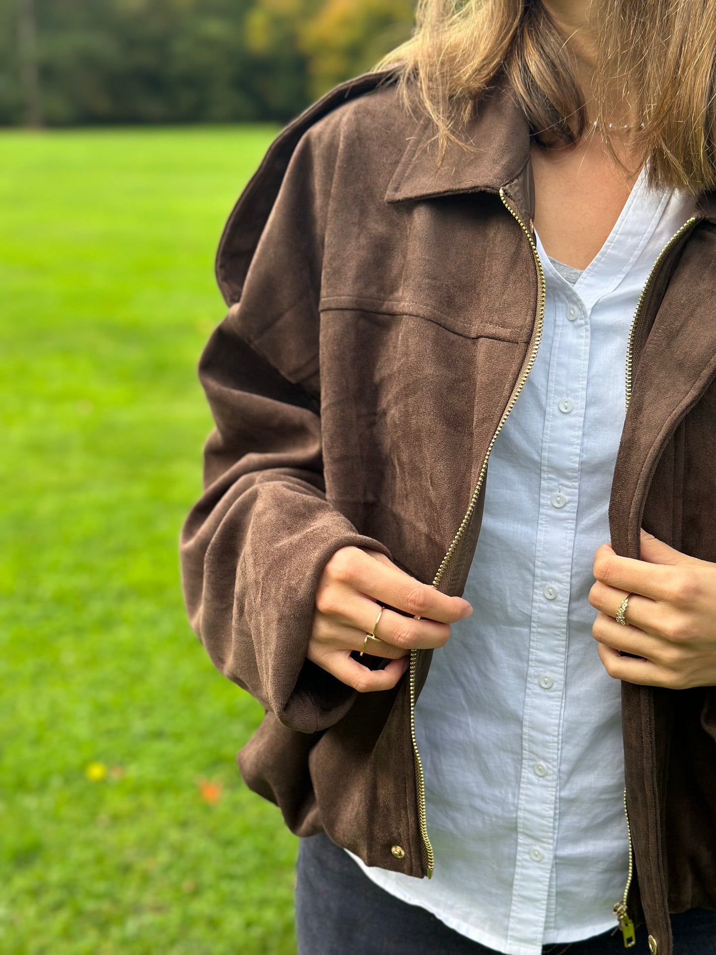 Veste suédine Marron