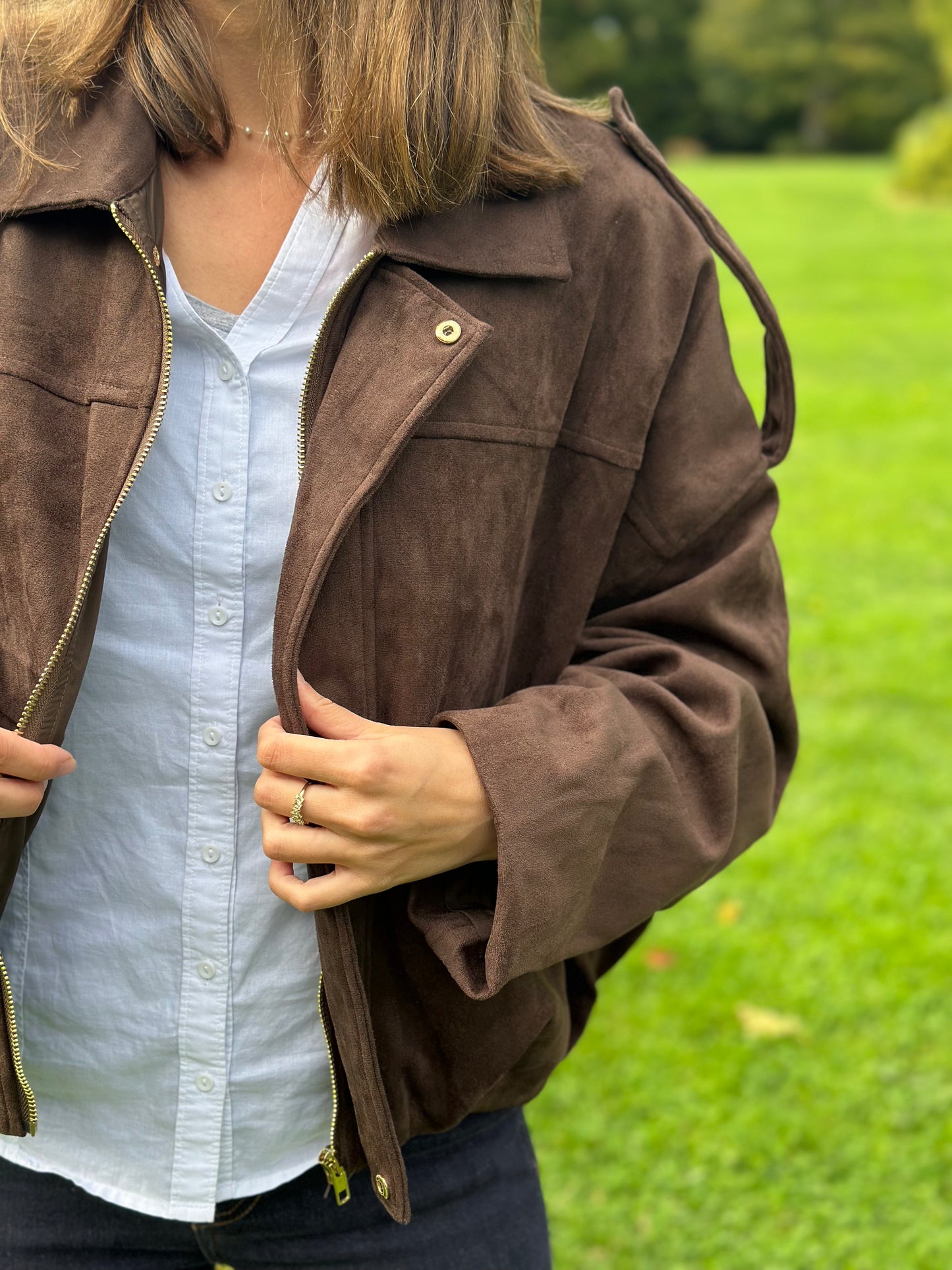 Veste suédine Marron