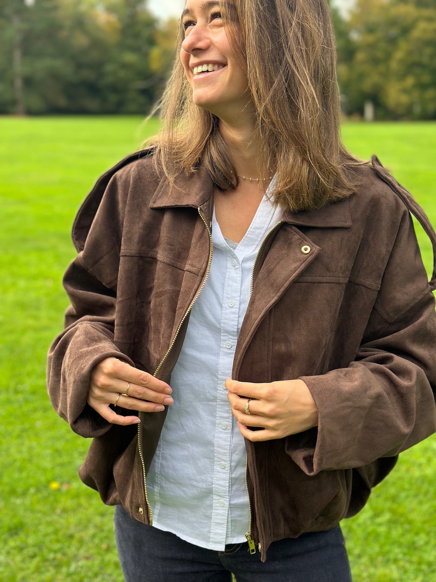 Veste suédine Marron