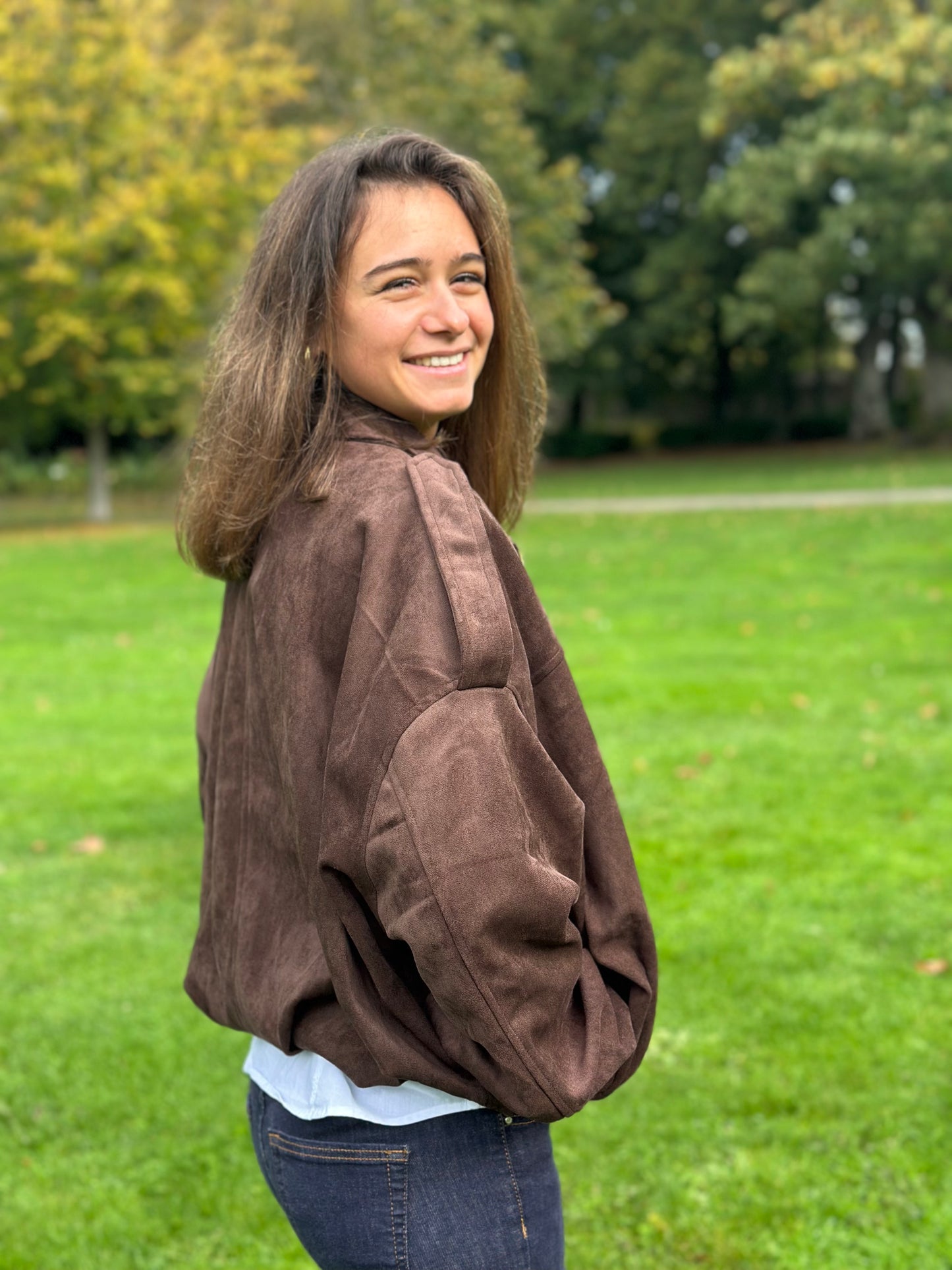 Veste suédine Marron