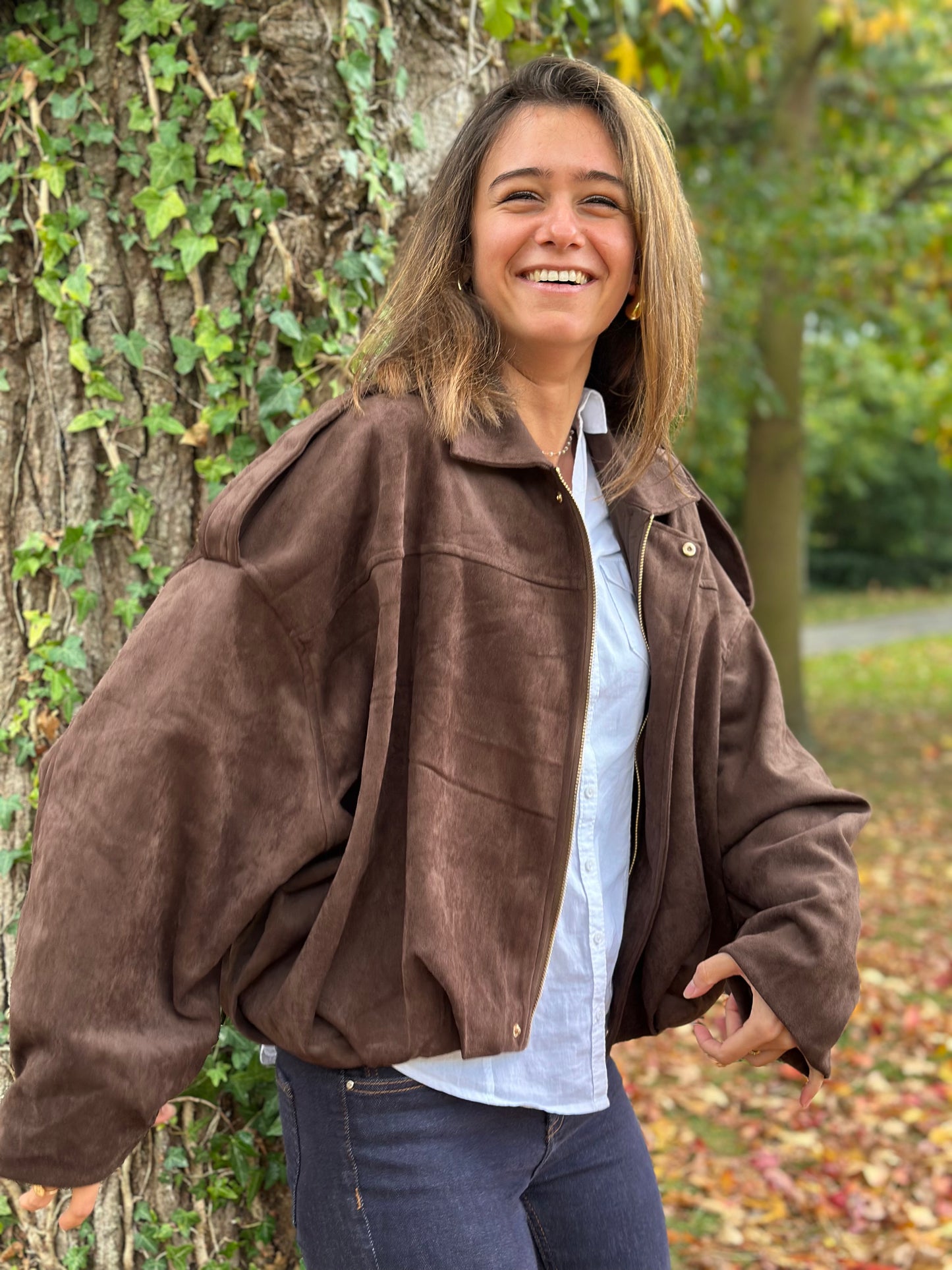 Veste suédine Marron