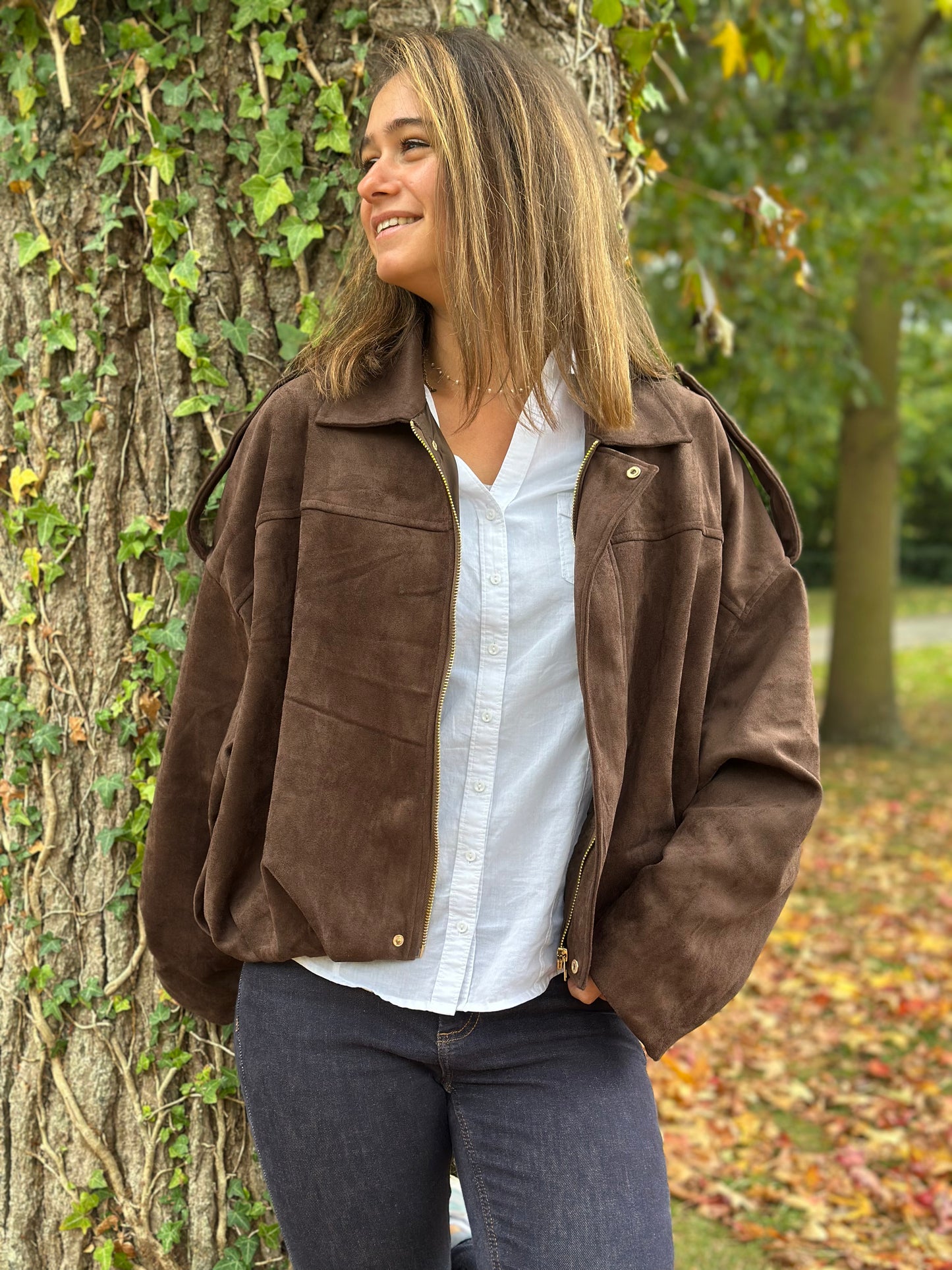 Veste suédine Marron