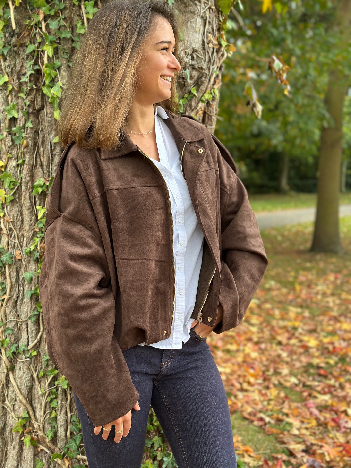 Veste suédine Marron