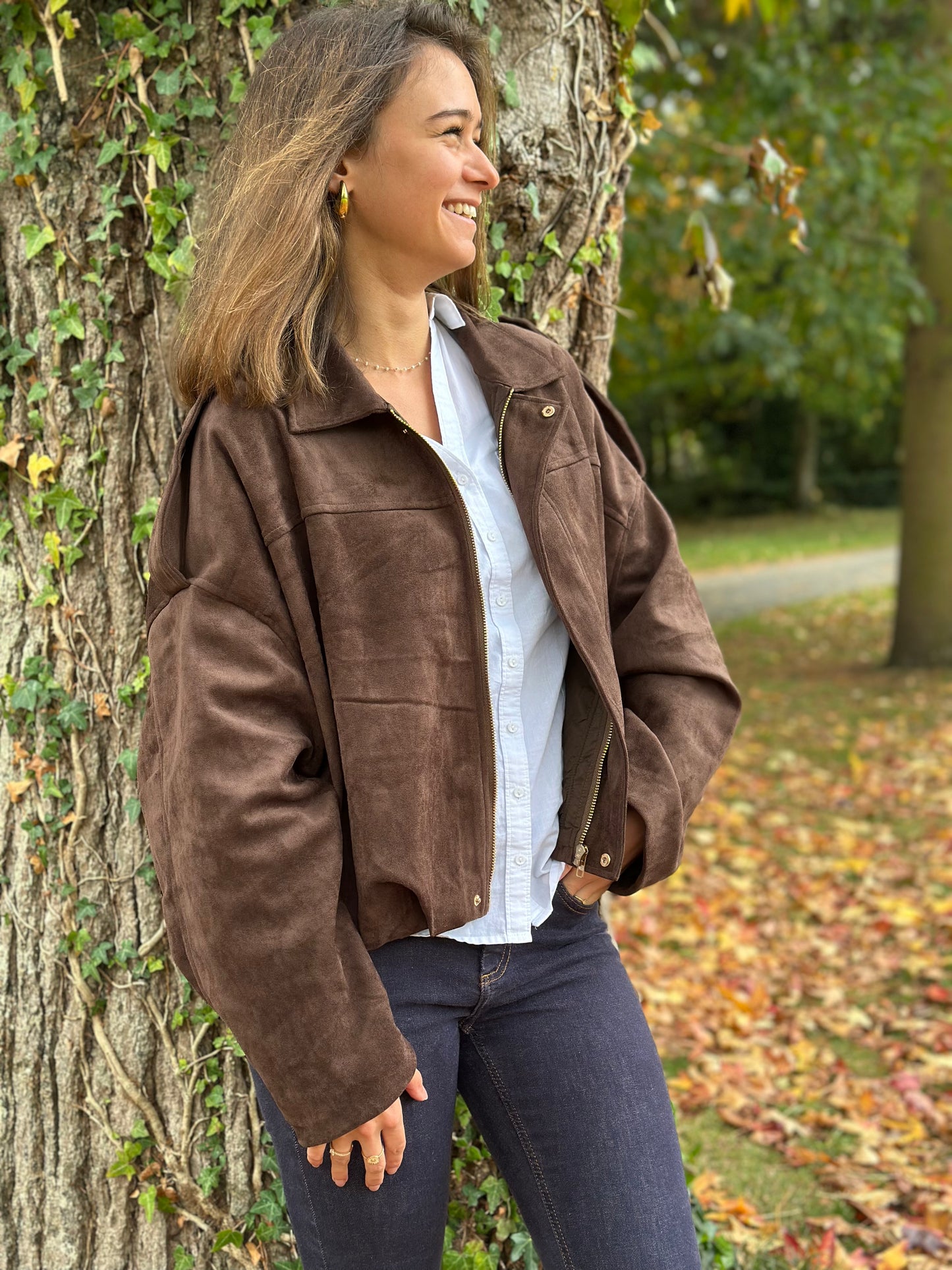 Veste suédine Marron