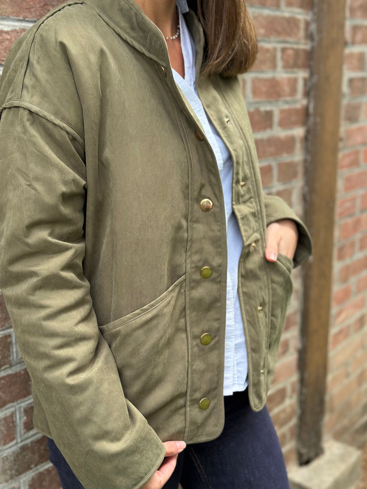 Veste coton kaki
