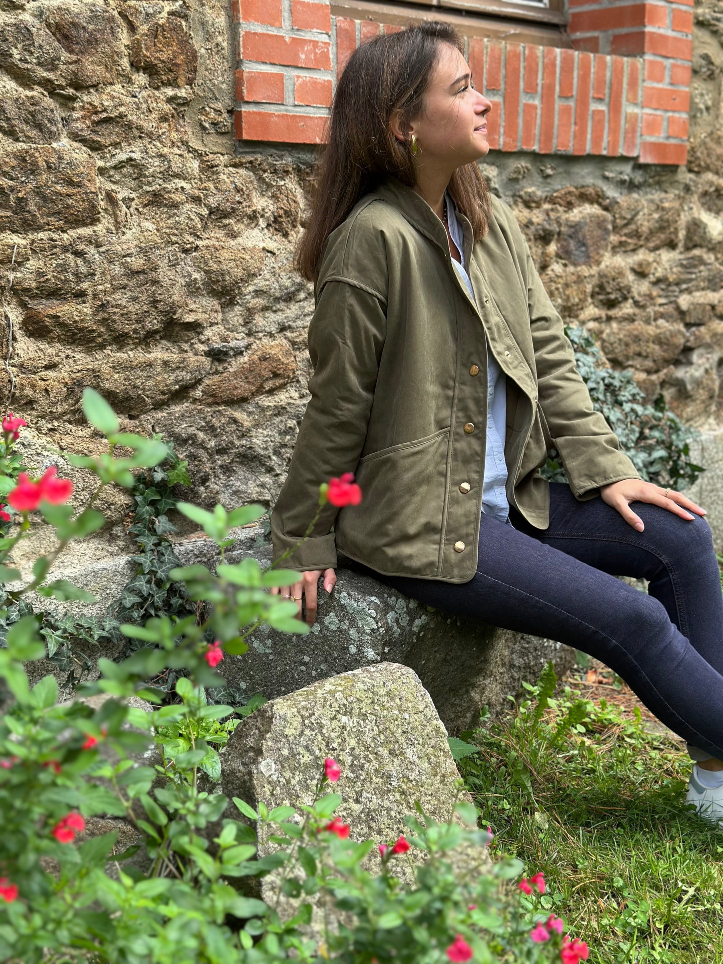 Veste coton kaki