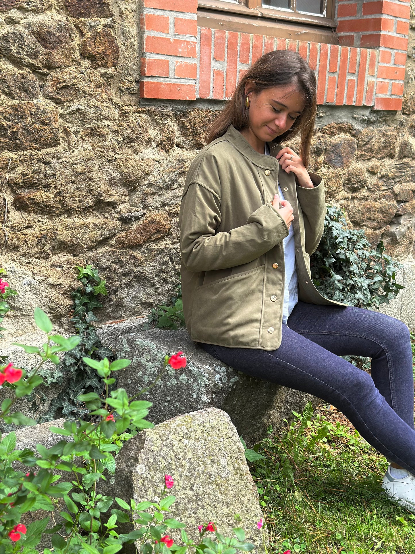 Veste coton kaki