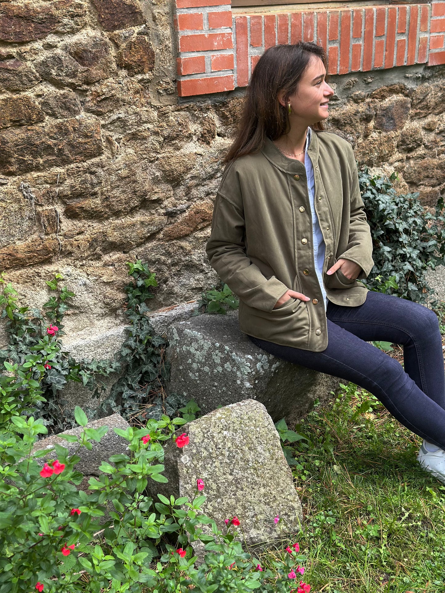 Veste coton kaki