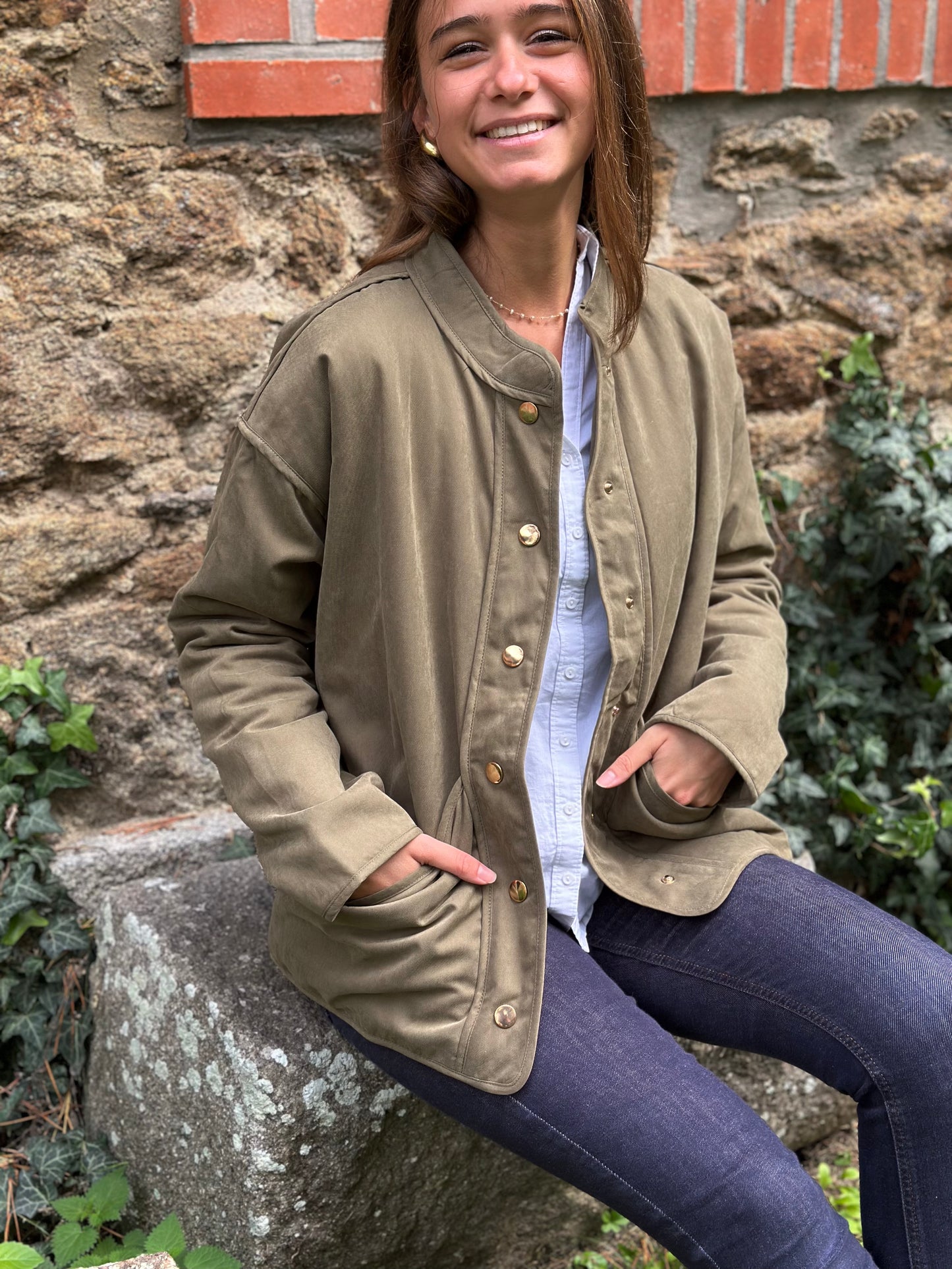 Veste coton kaki