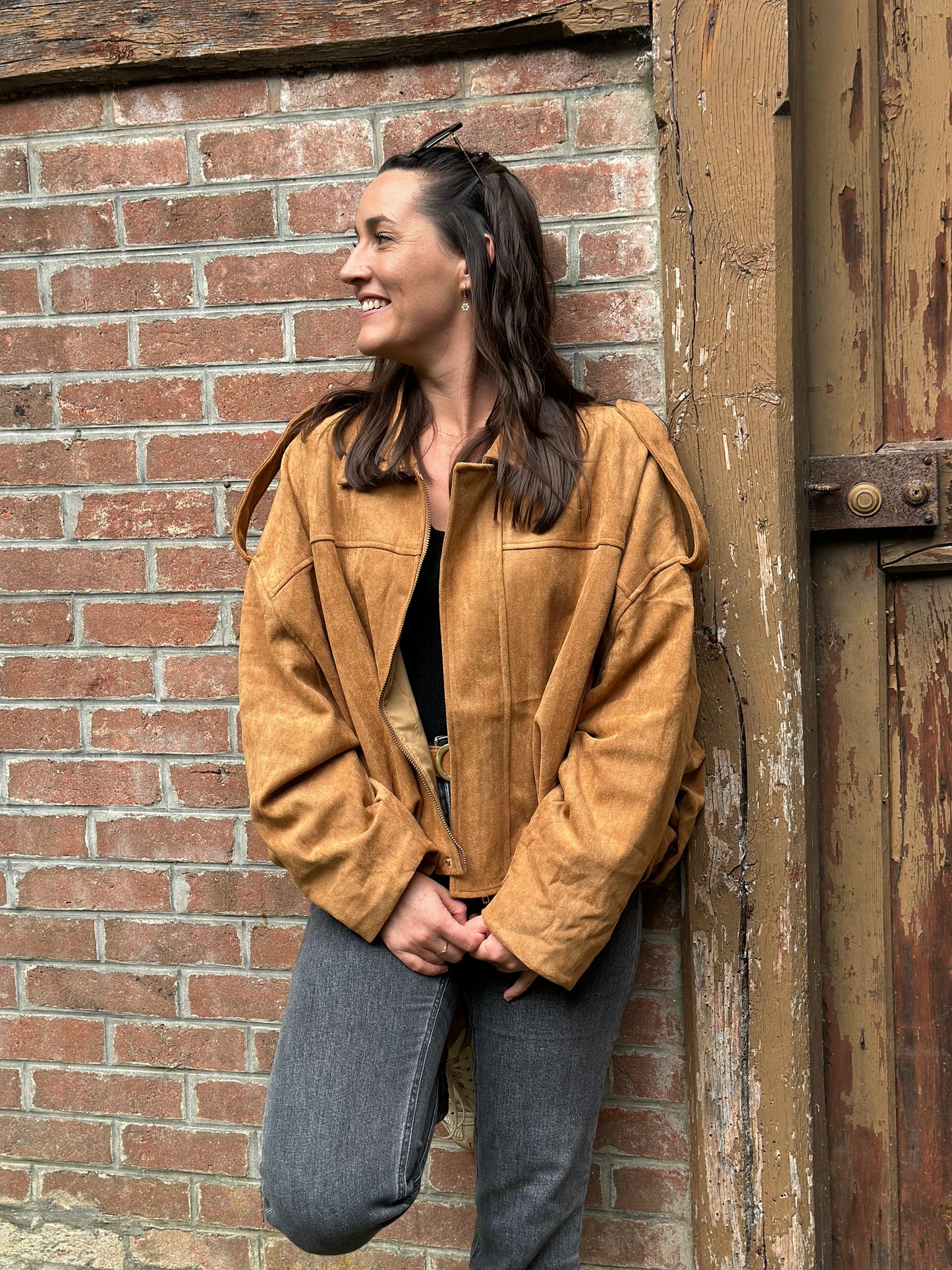 Veste suédine Camel