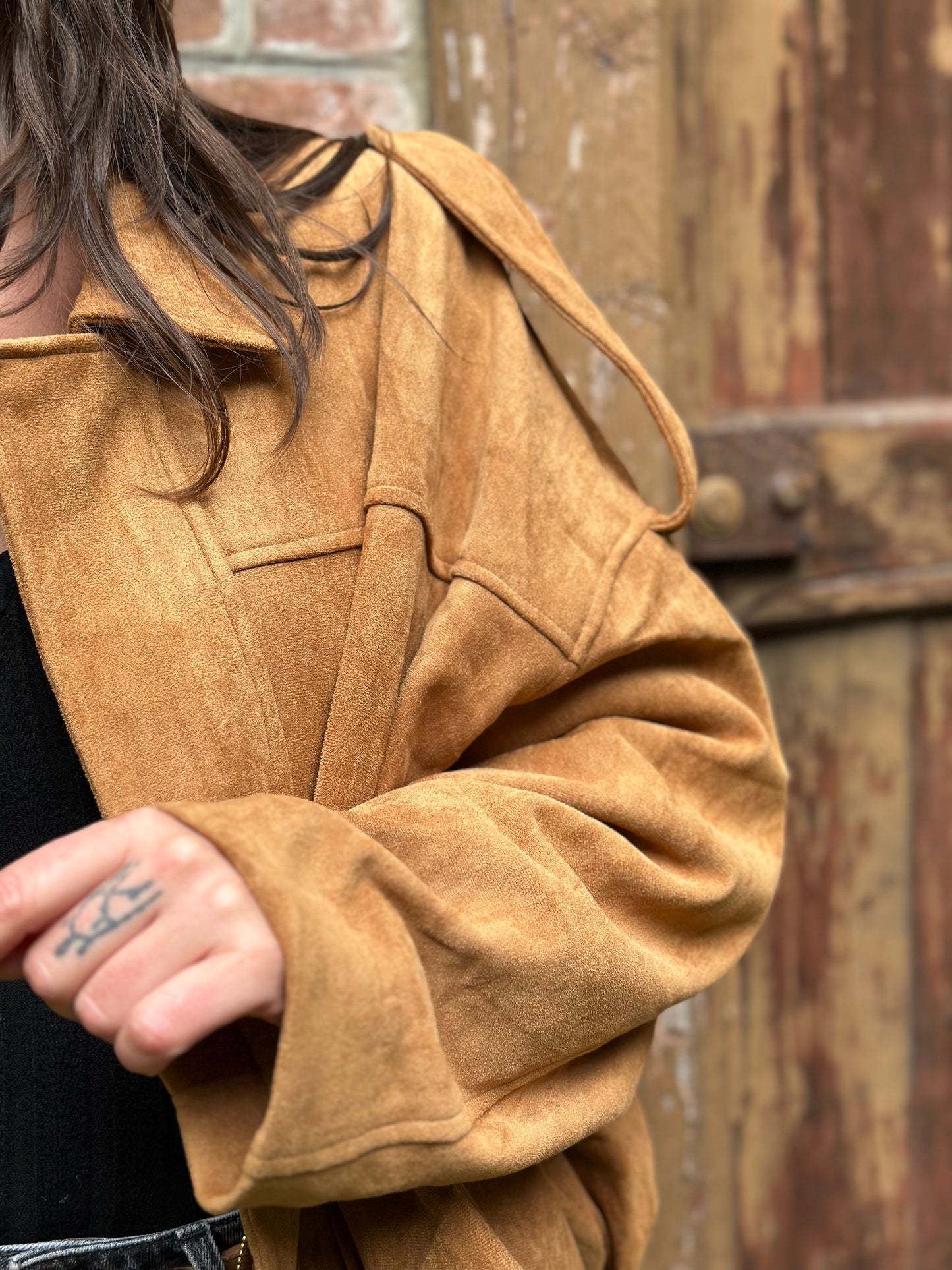 Veste suédine Camel