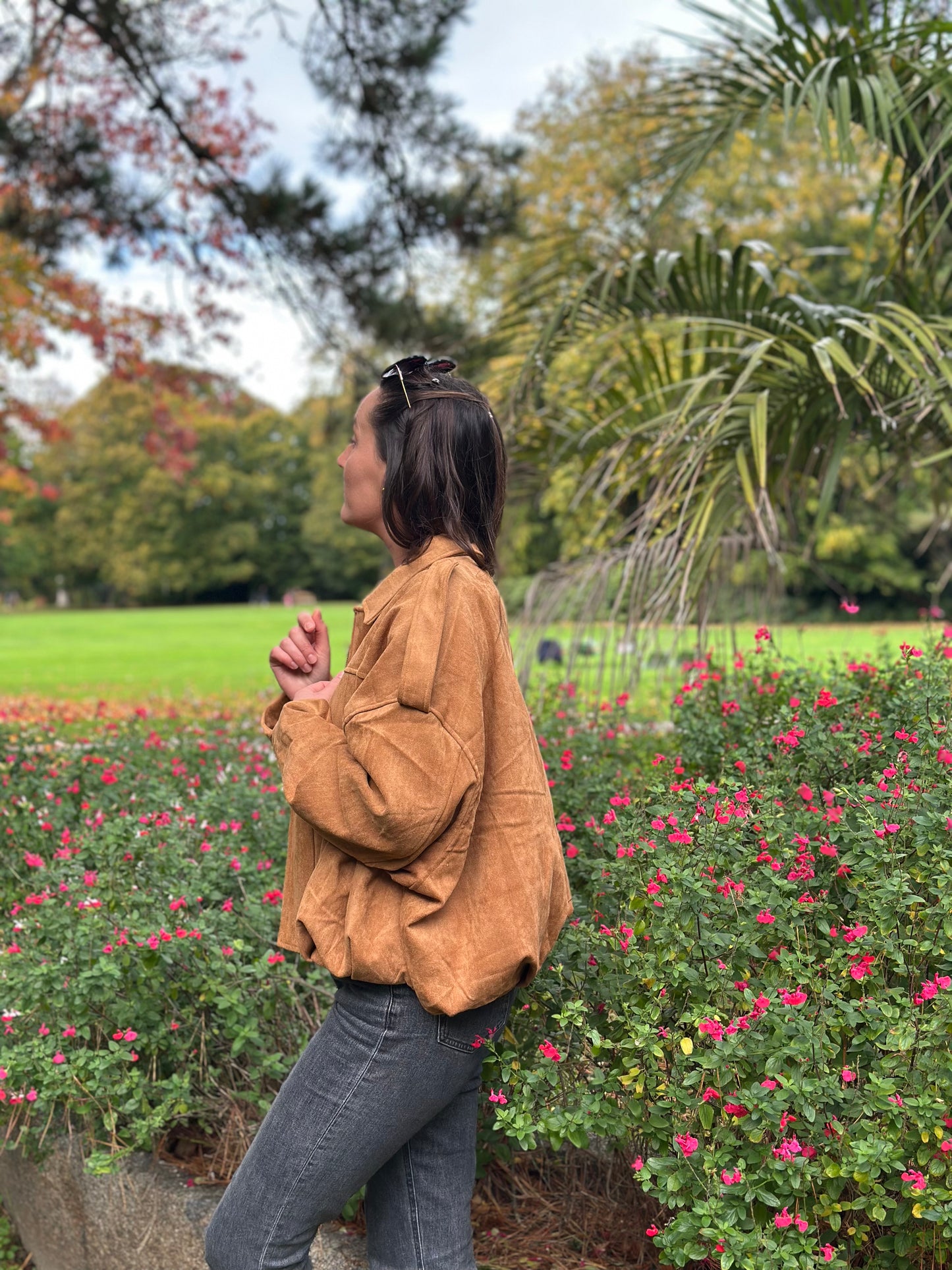 Veste suédine Camel
