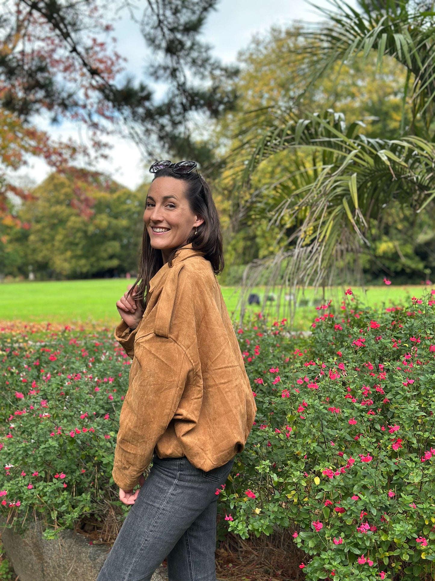 Veste suédine Camel