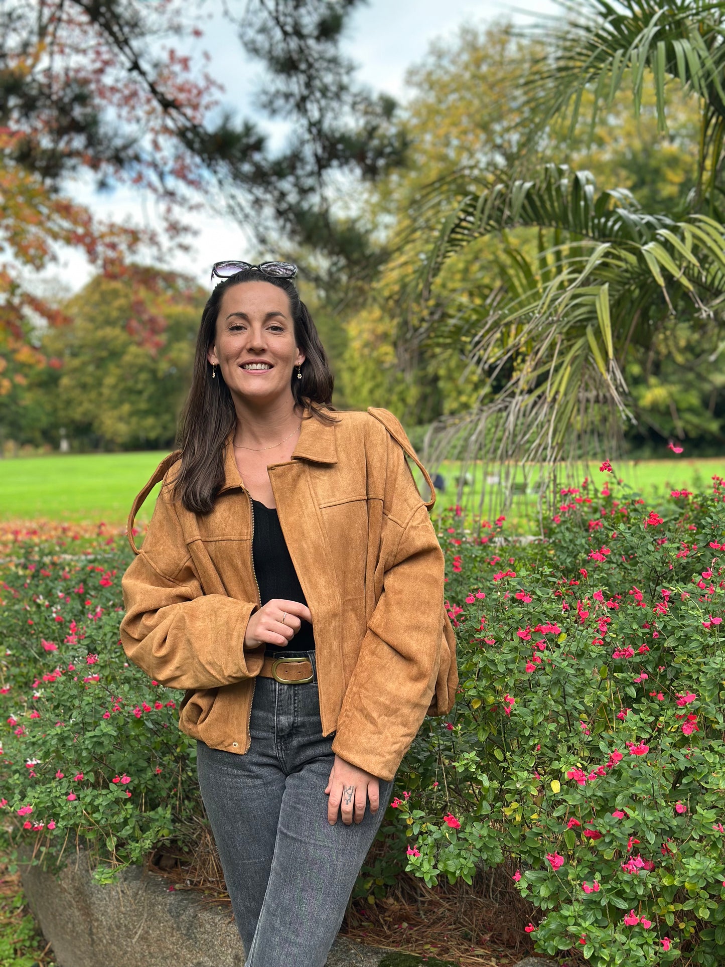 Veste suédine Camel