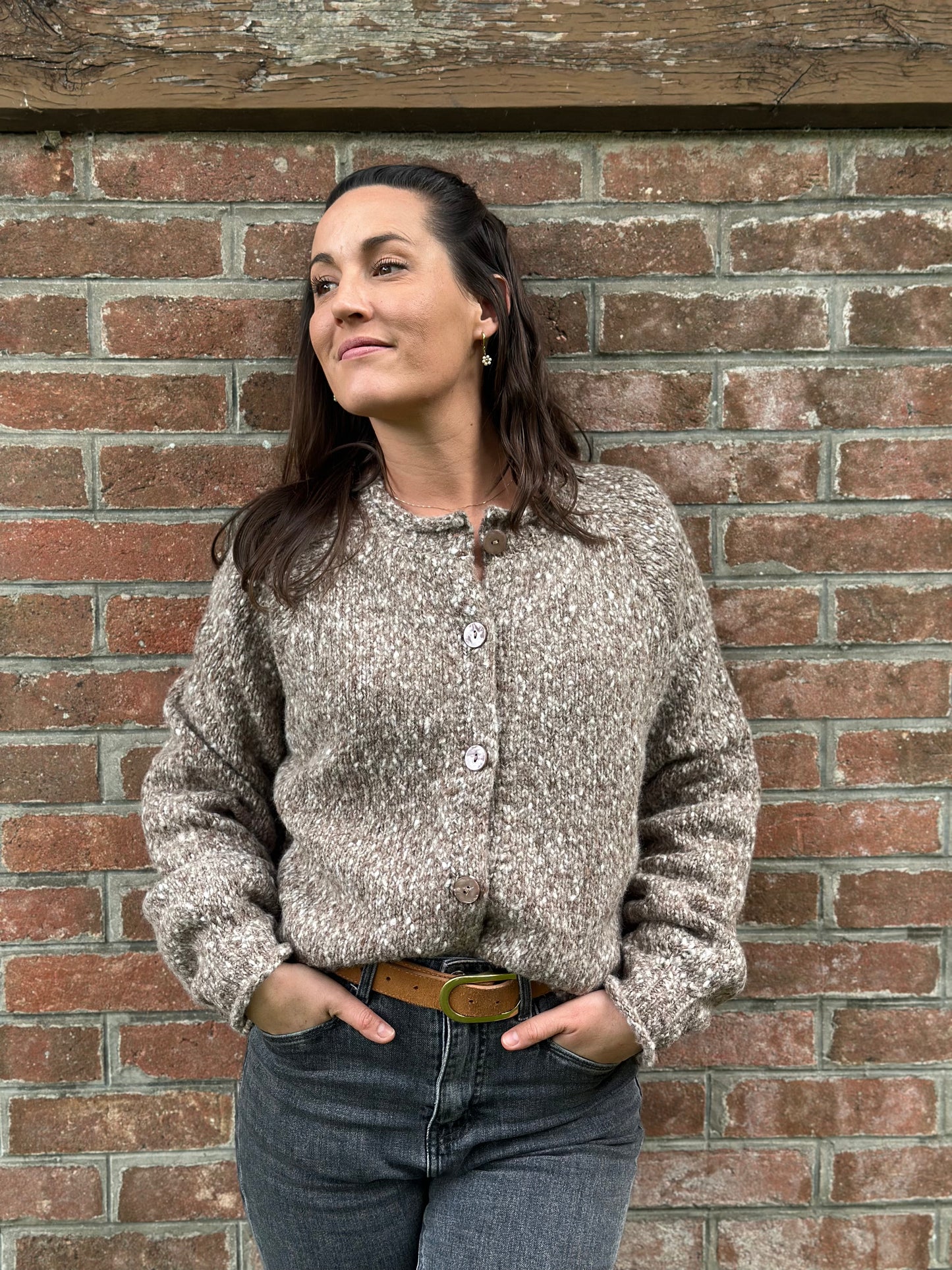 Gilet taupe chiné