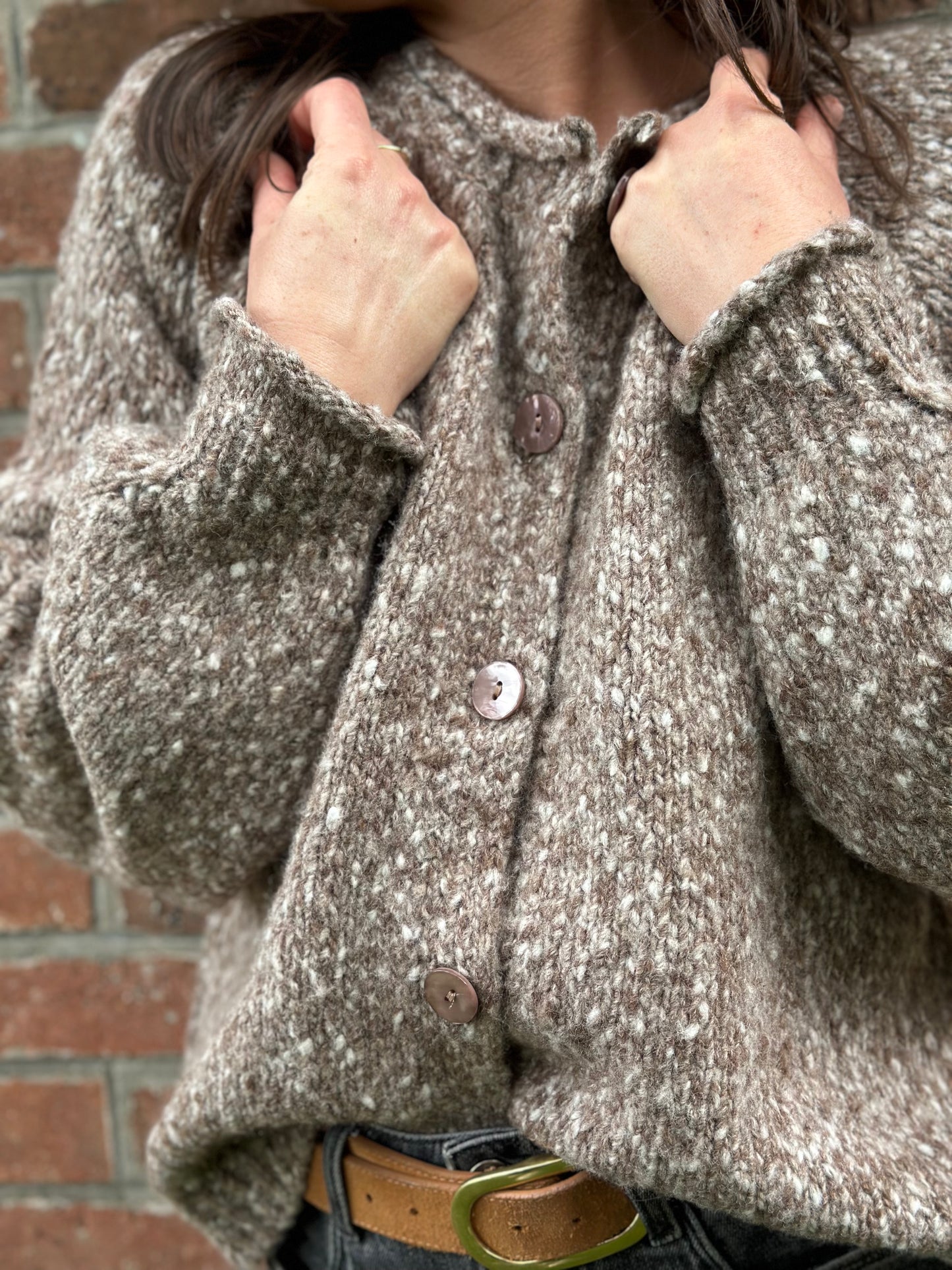 Gilet taupe chiné
