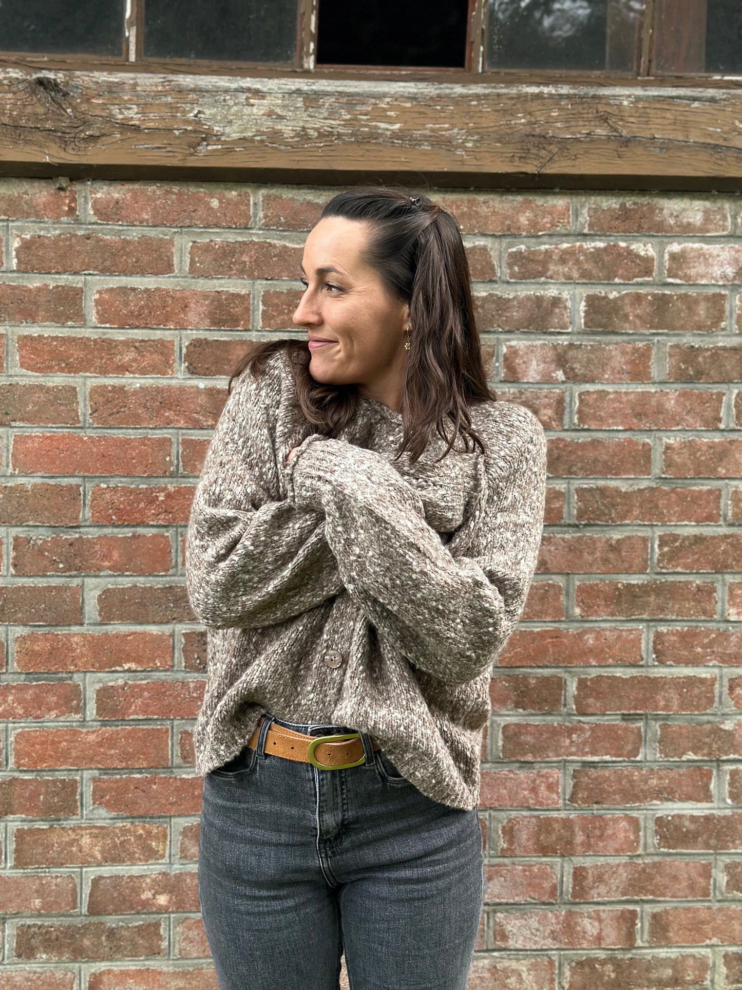 Gilet taupe chiné