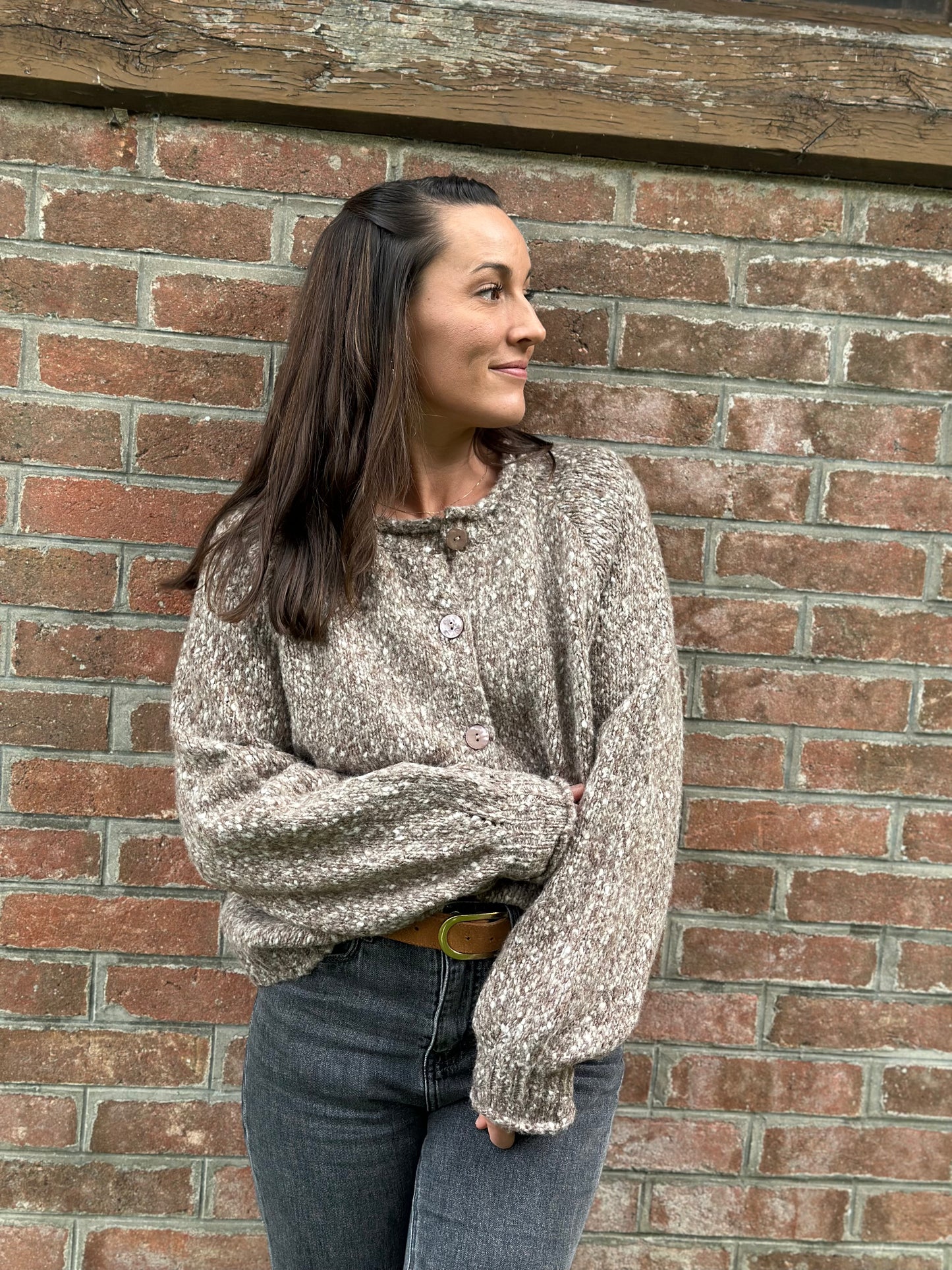 Gilet taupe chiné