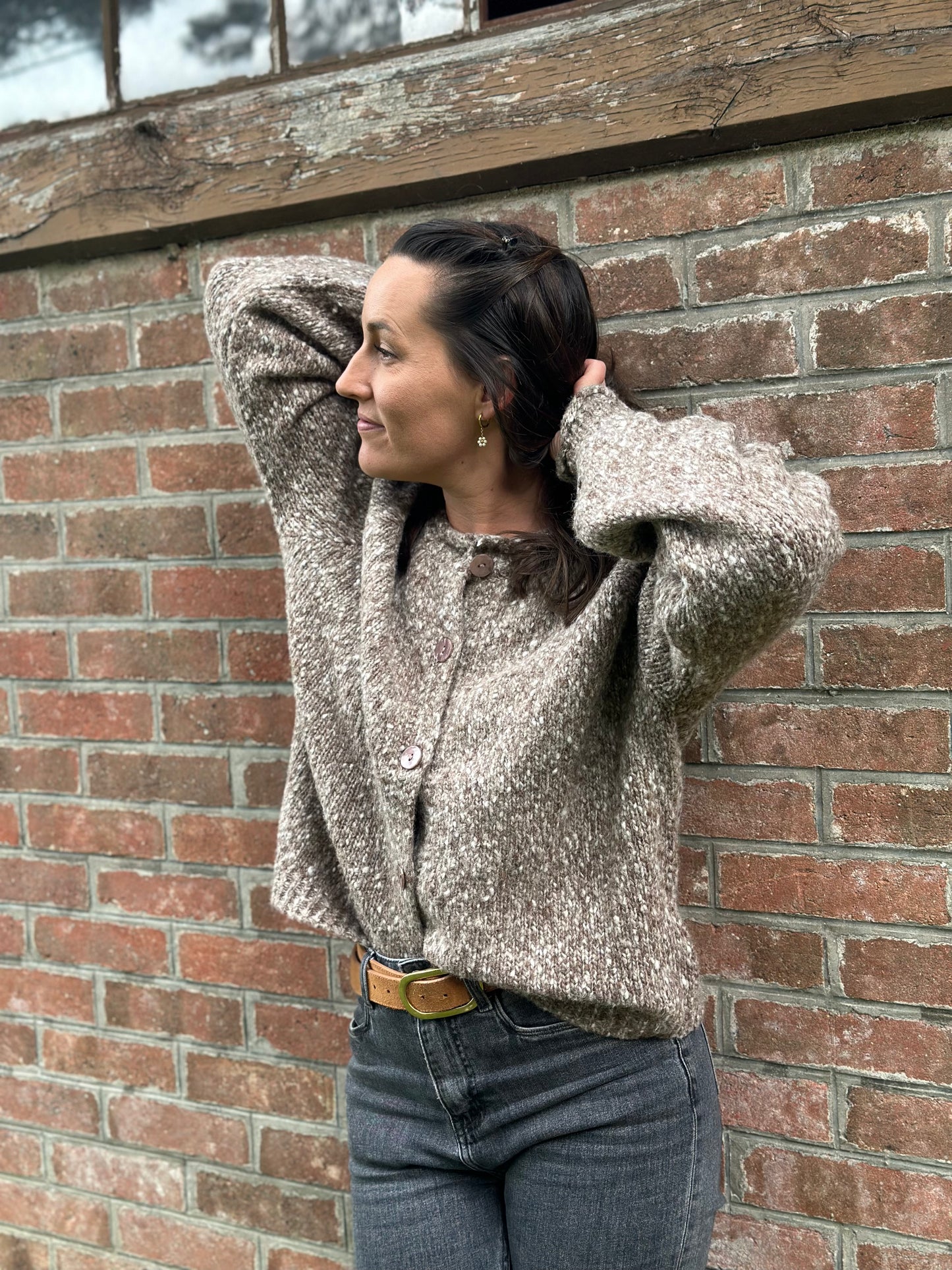 Gilet taupe chiné