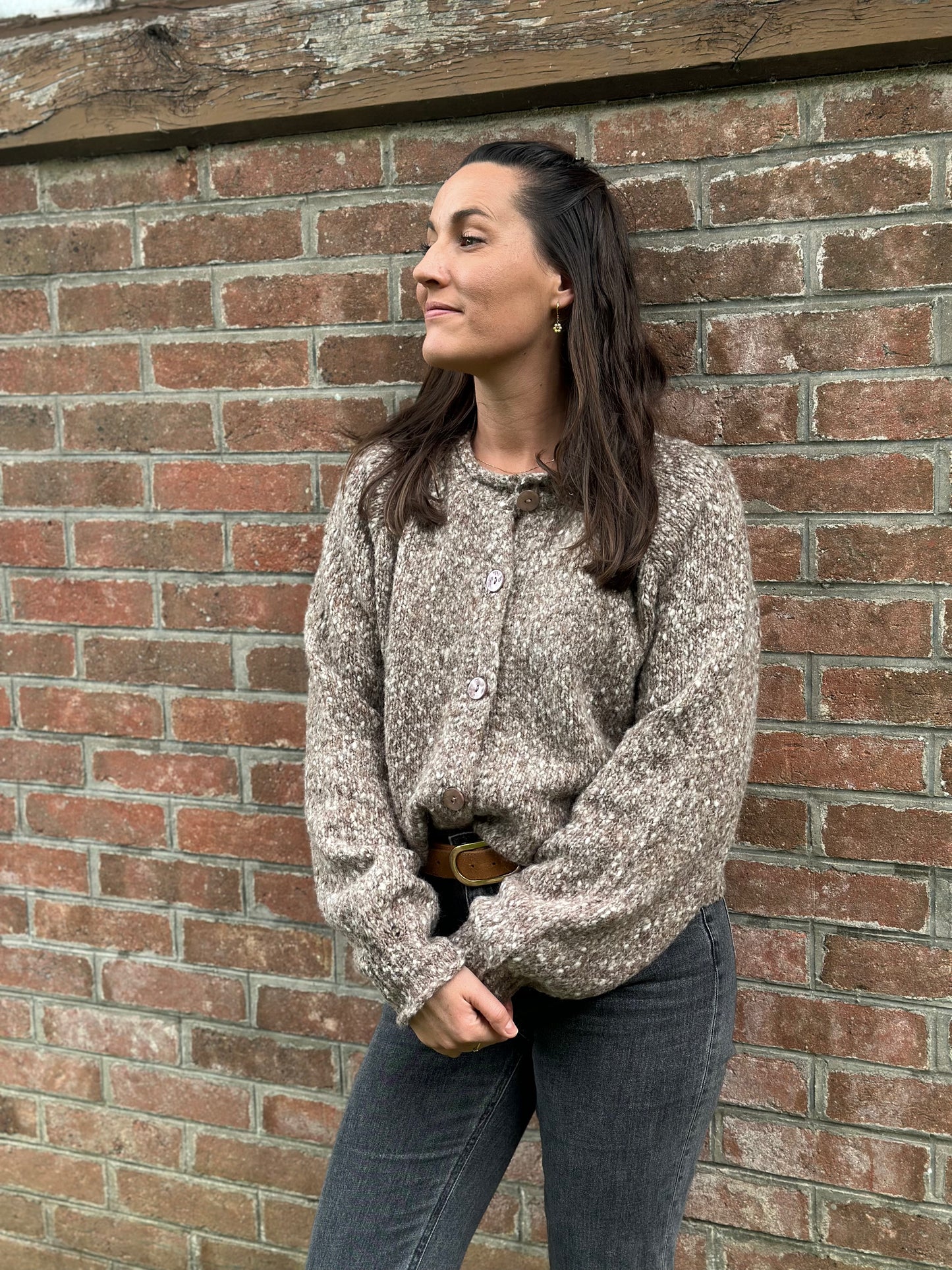 Gilet taupe chiné