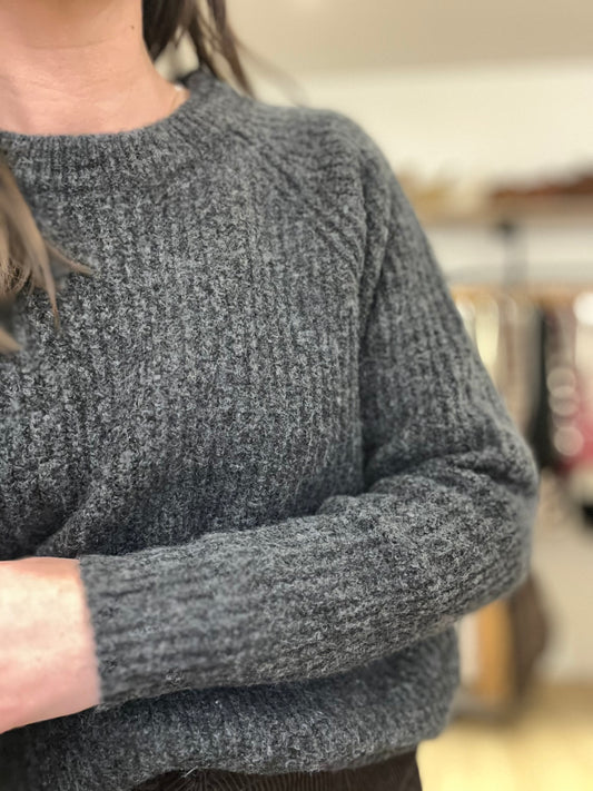 Pull grosse maille anthracite