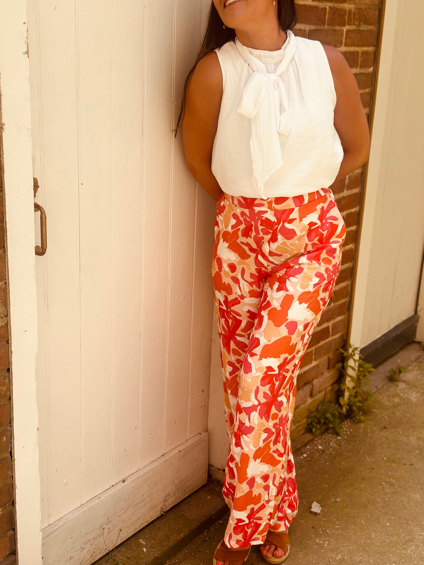 Pantalon rouge orange