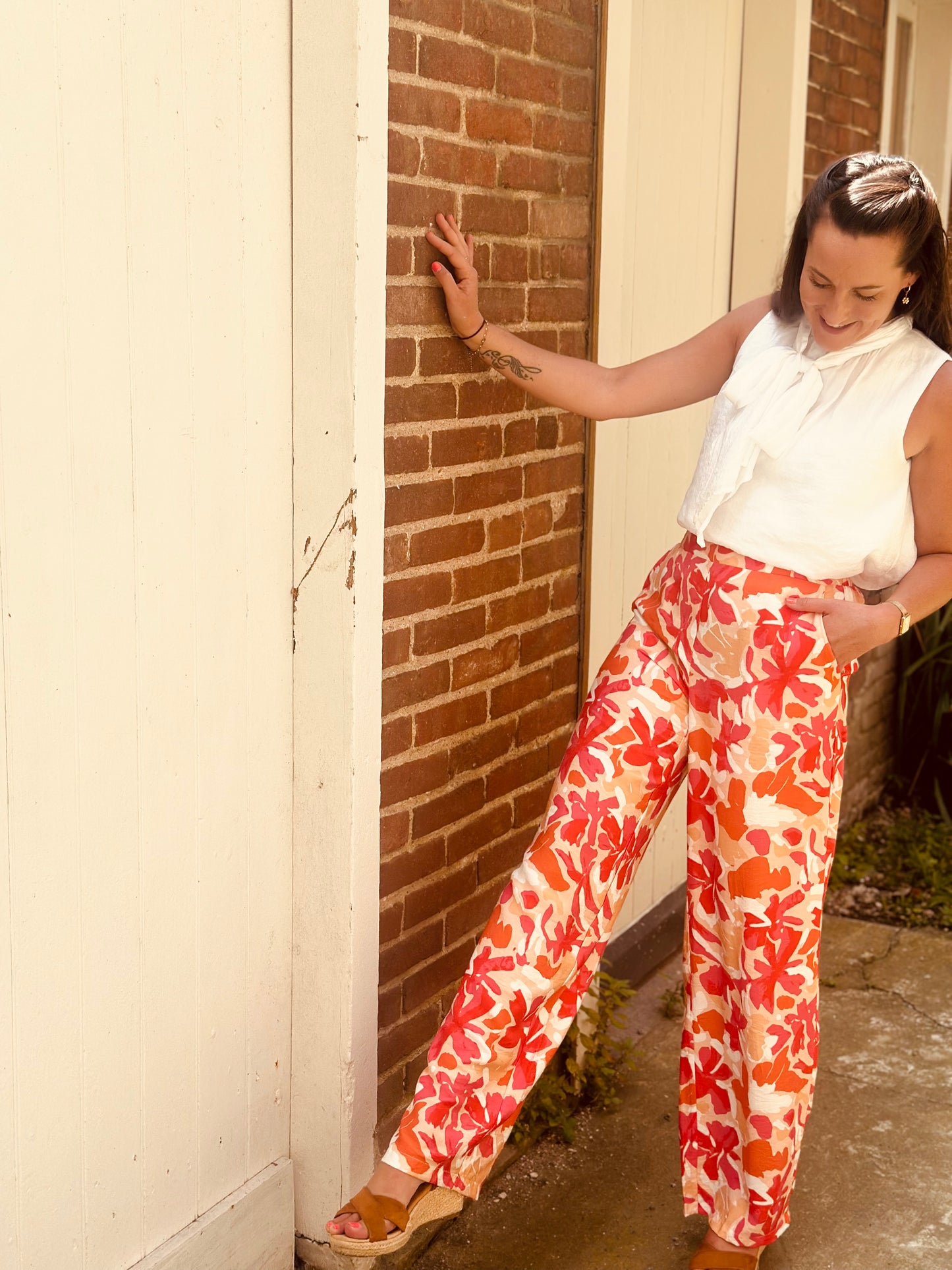 Pantalon rouge orange