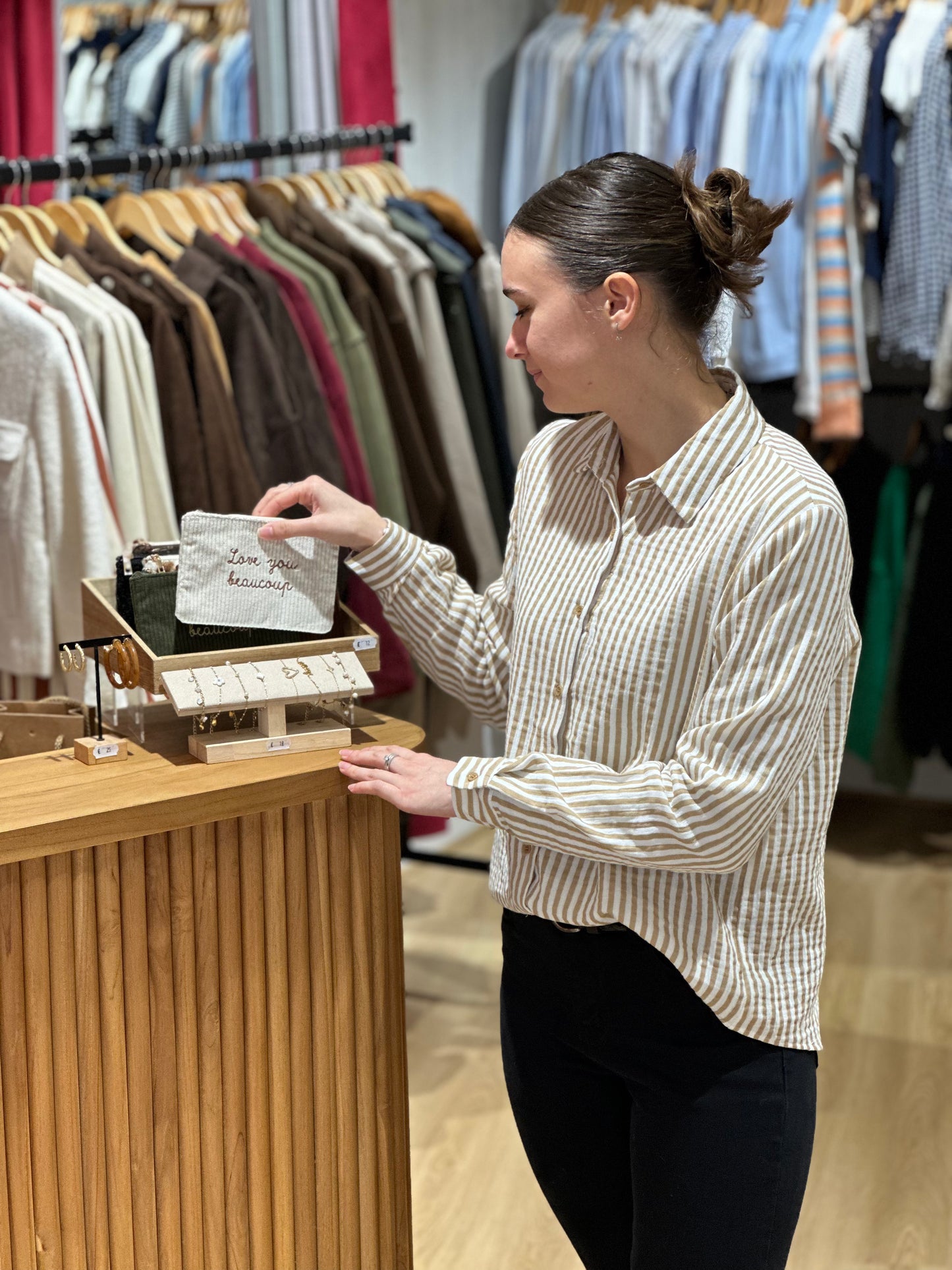 Chemise DG rayures café