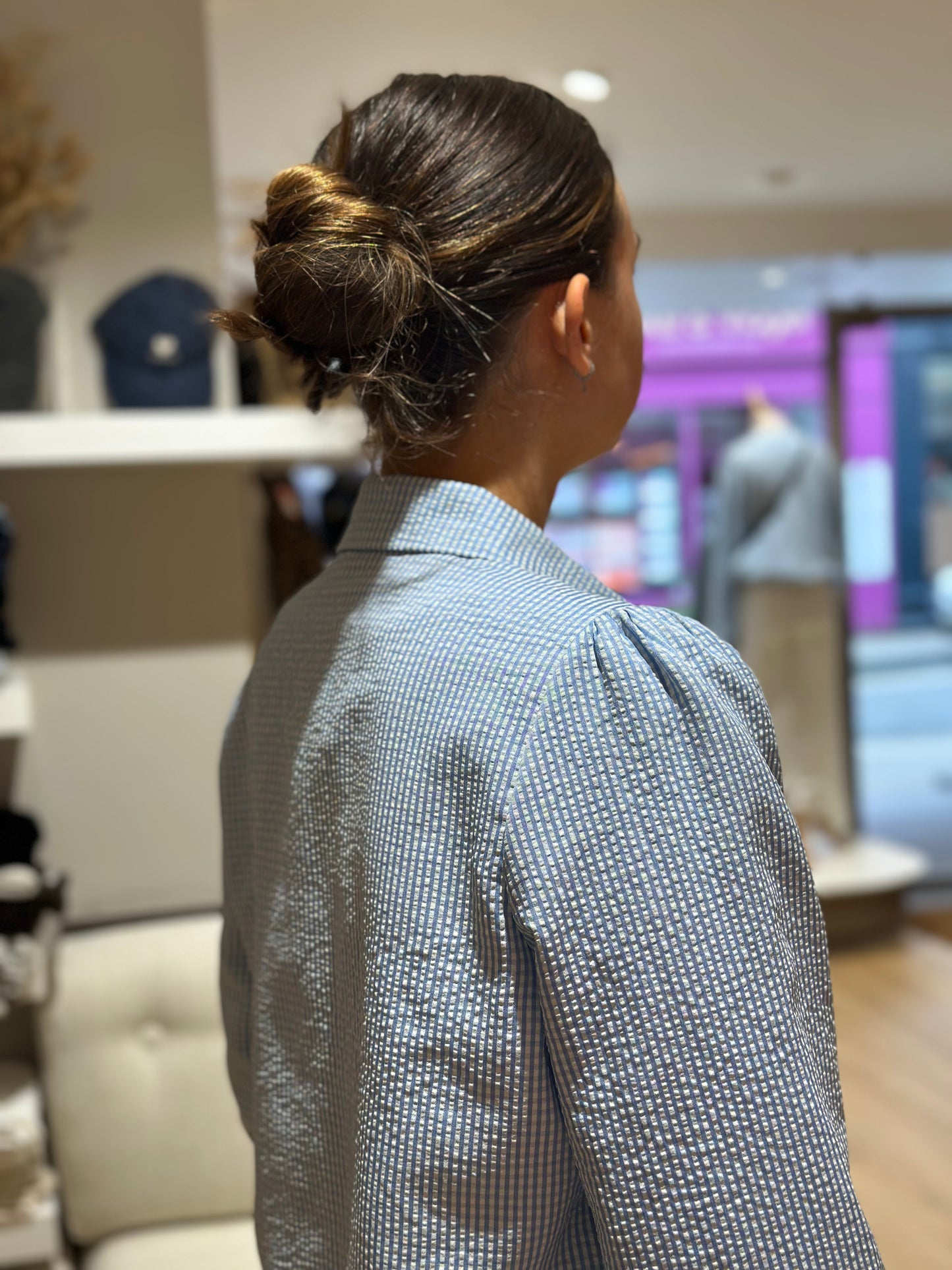 Chemise bleu ciel vichy