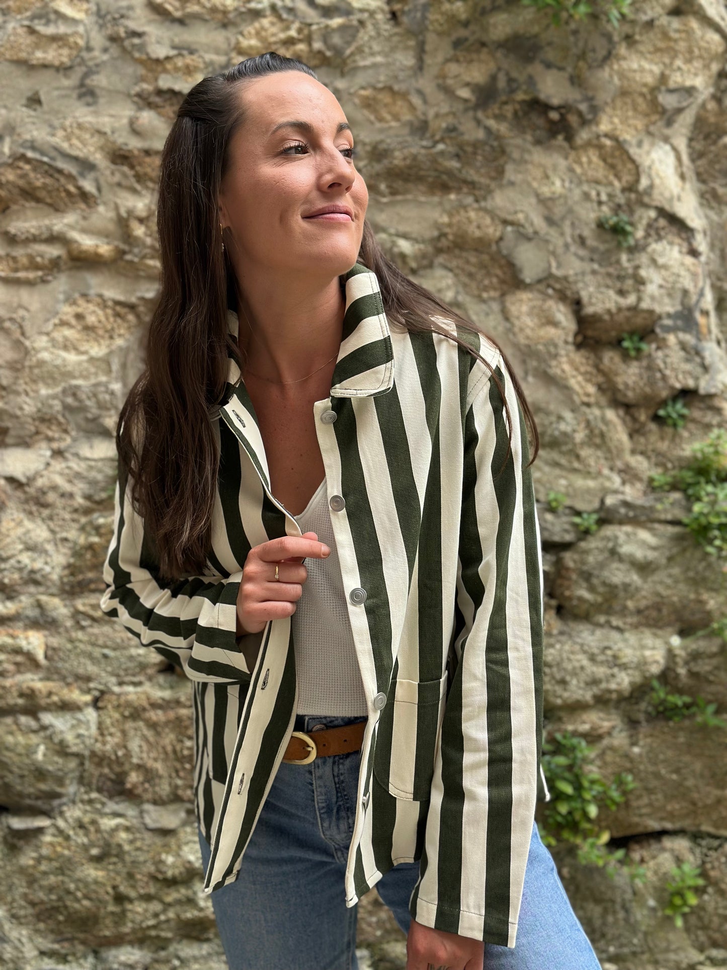 Veste rayure kaki