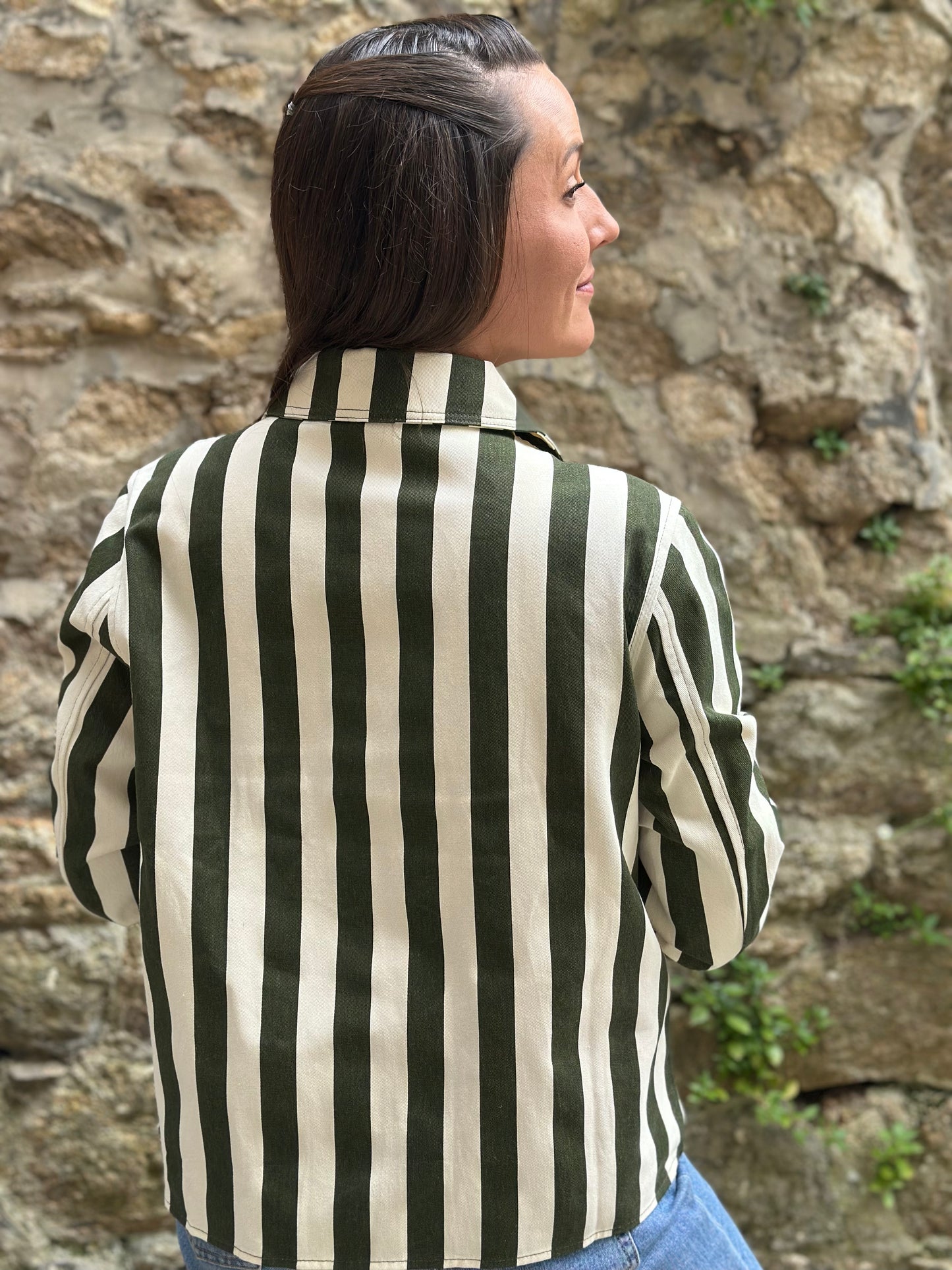 Veste rayure kaki