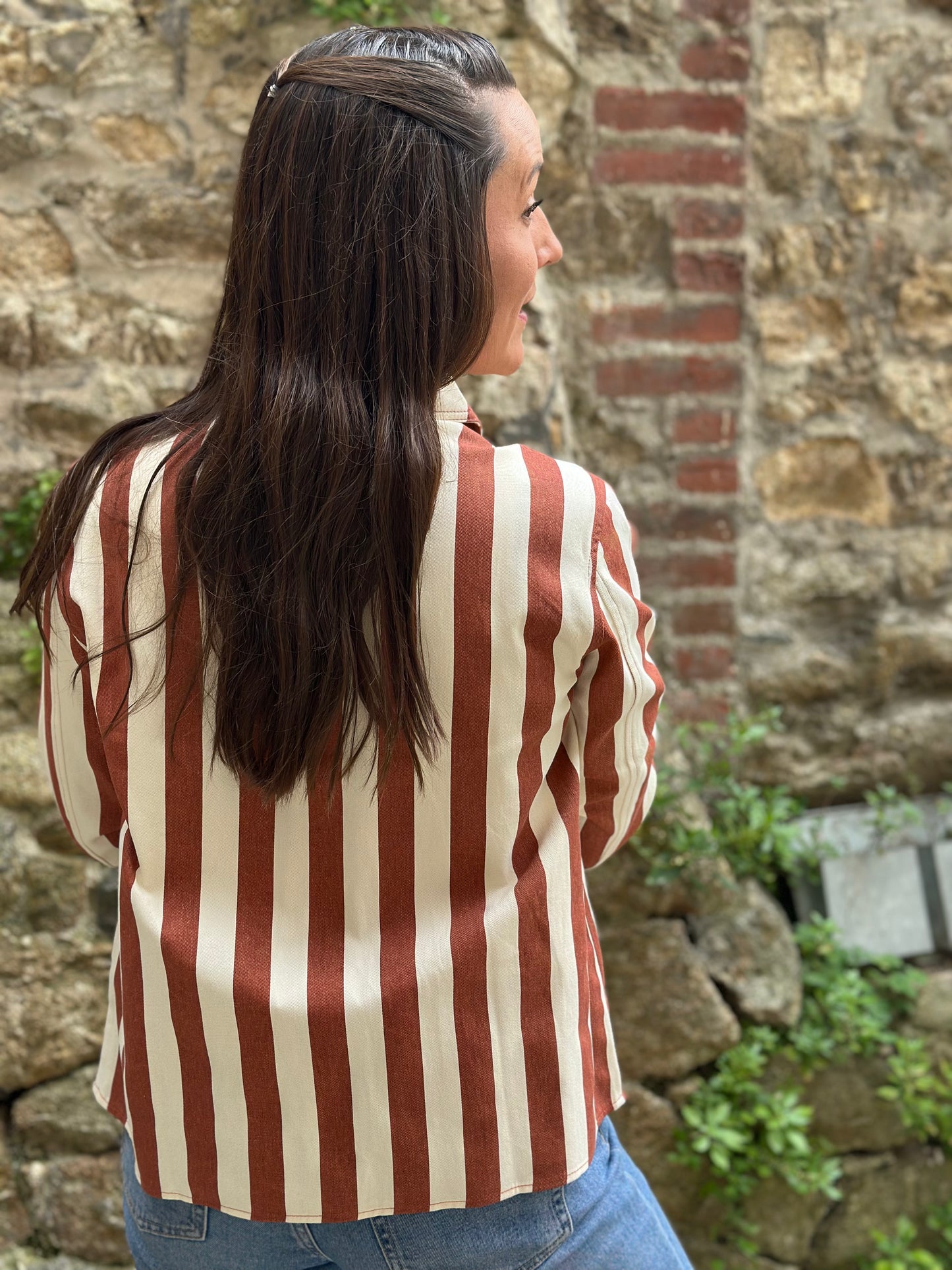 Veste rayure rouille