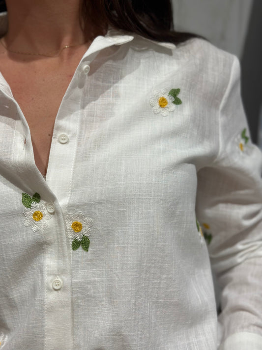 Chemise blanche marguerite