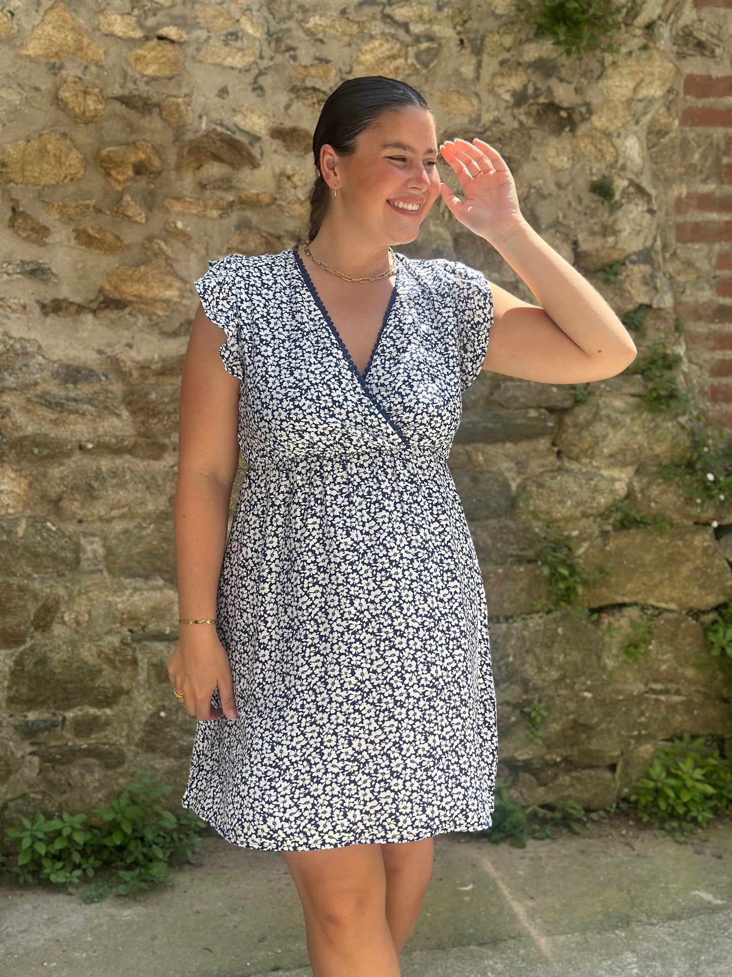 Robe liberty bleu cache coeur