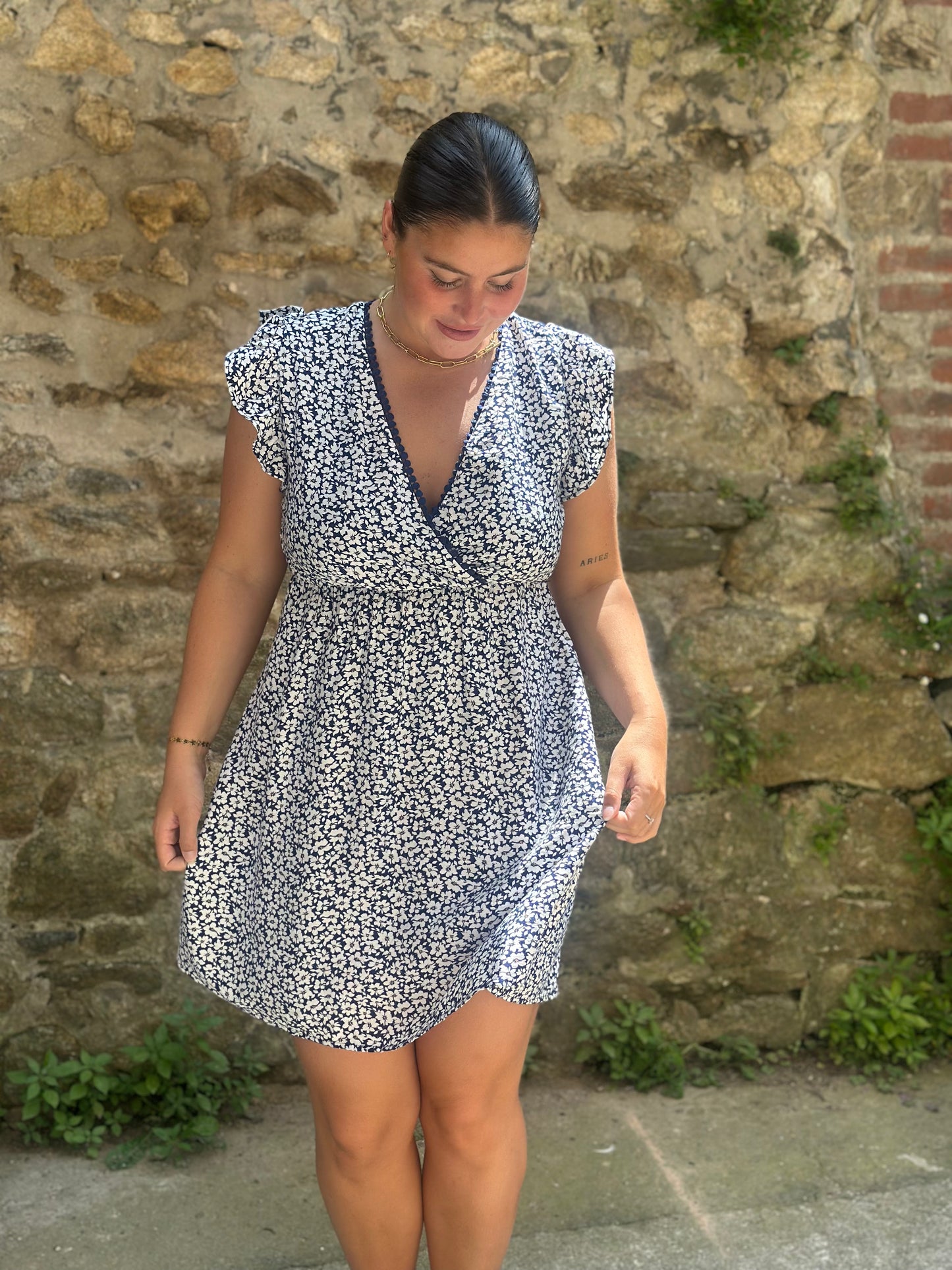 Robe liberty bleu cache coeur