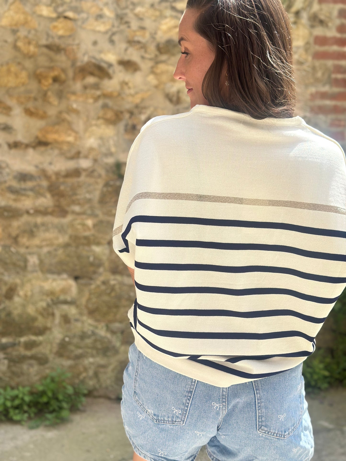 Pull marinière manches courte