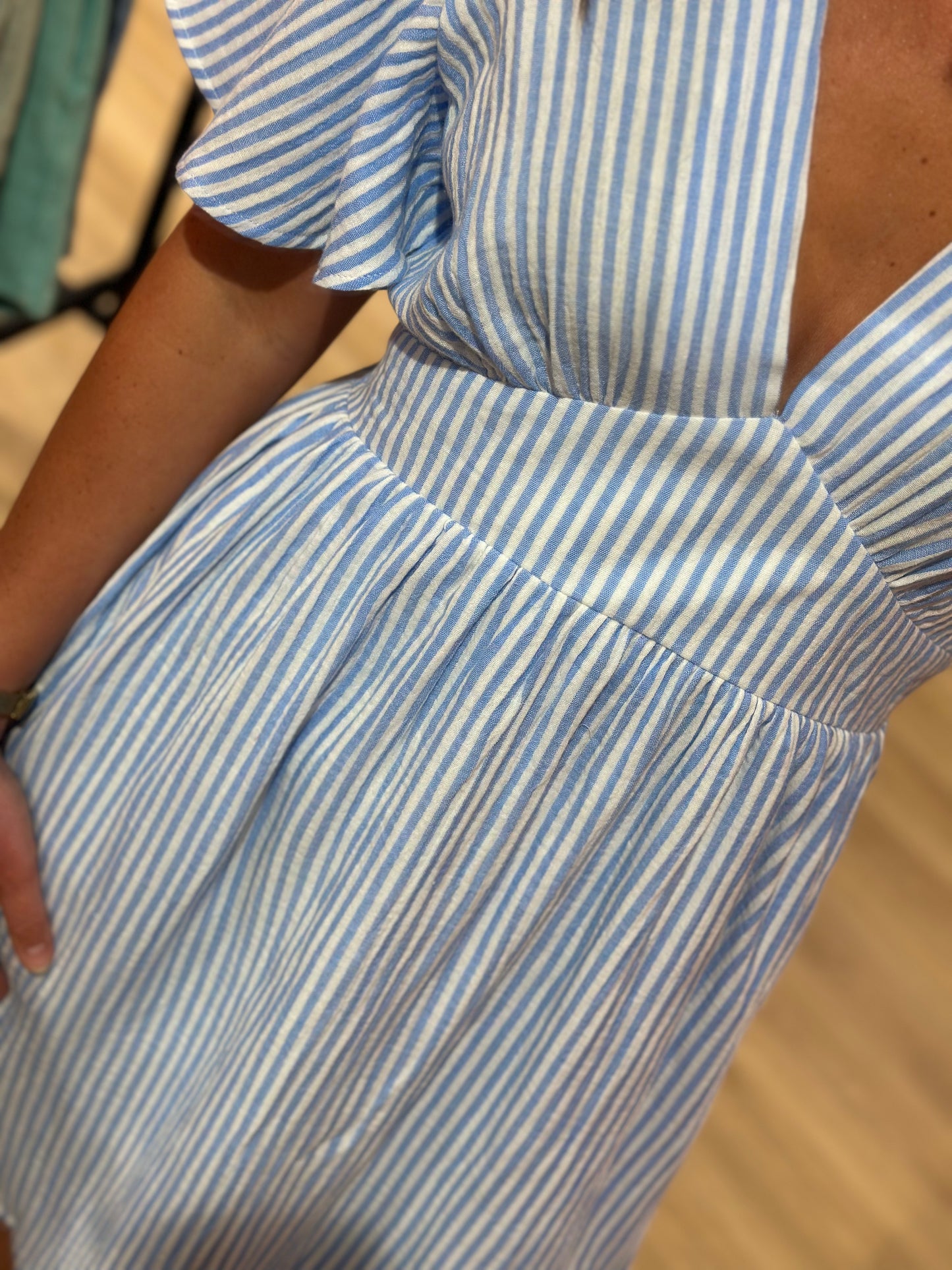 Robe rayée bleu