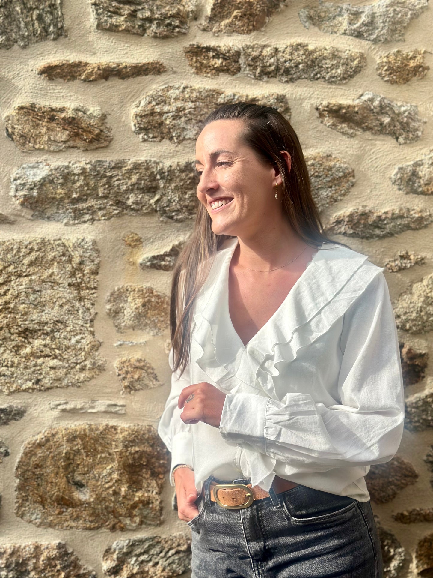 Chemise blanche volant