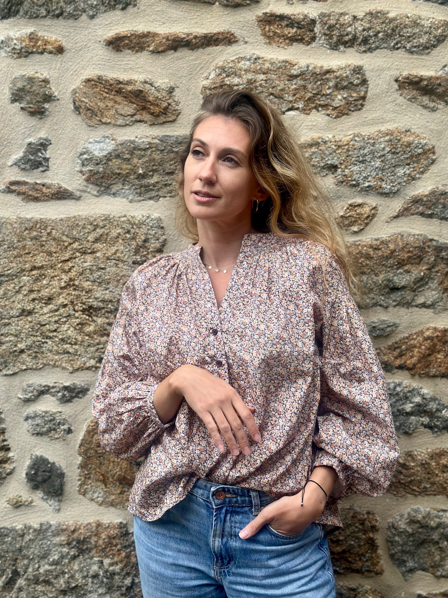 Blouse liberty marron