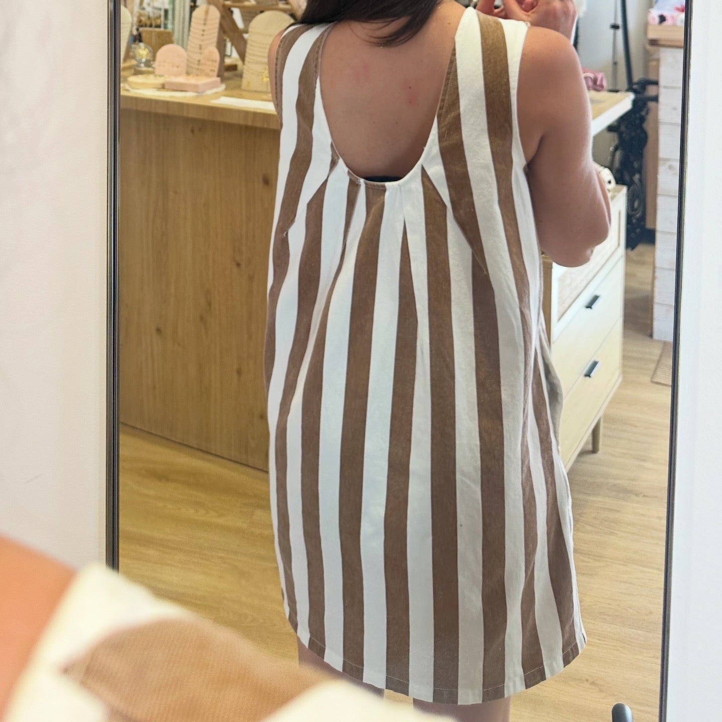 Robe jean rayée choco