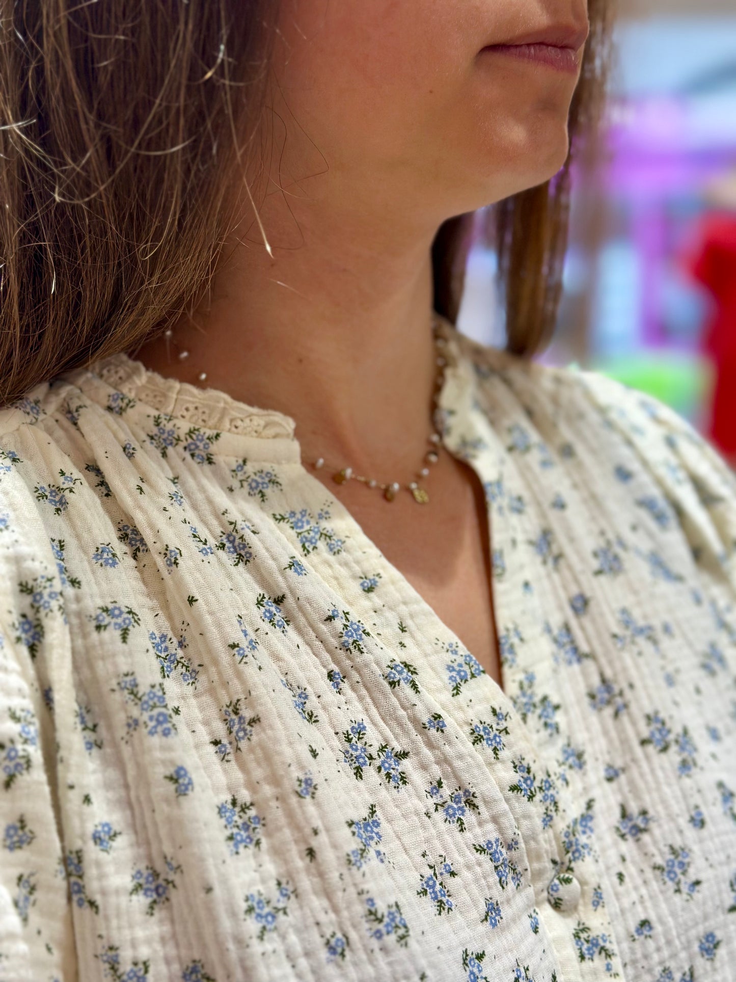 Blousette DG fleurs bleu